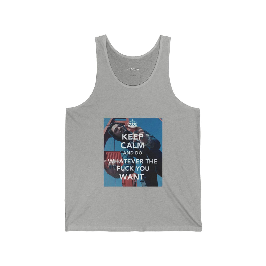 Keep Calm & Do Whatever You Want Tank in Athletic Heather | NOFXGVN