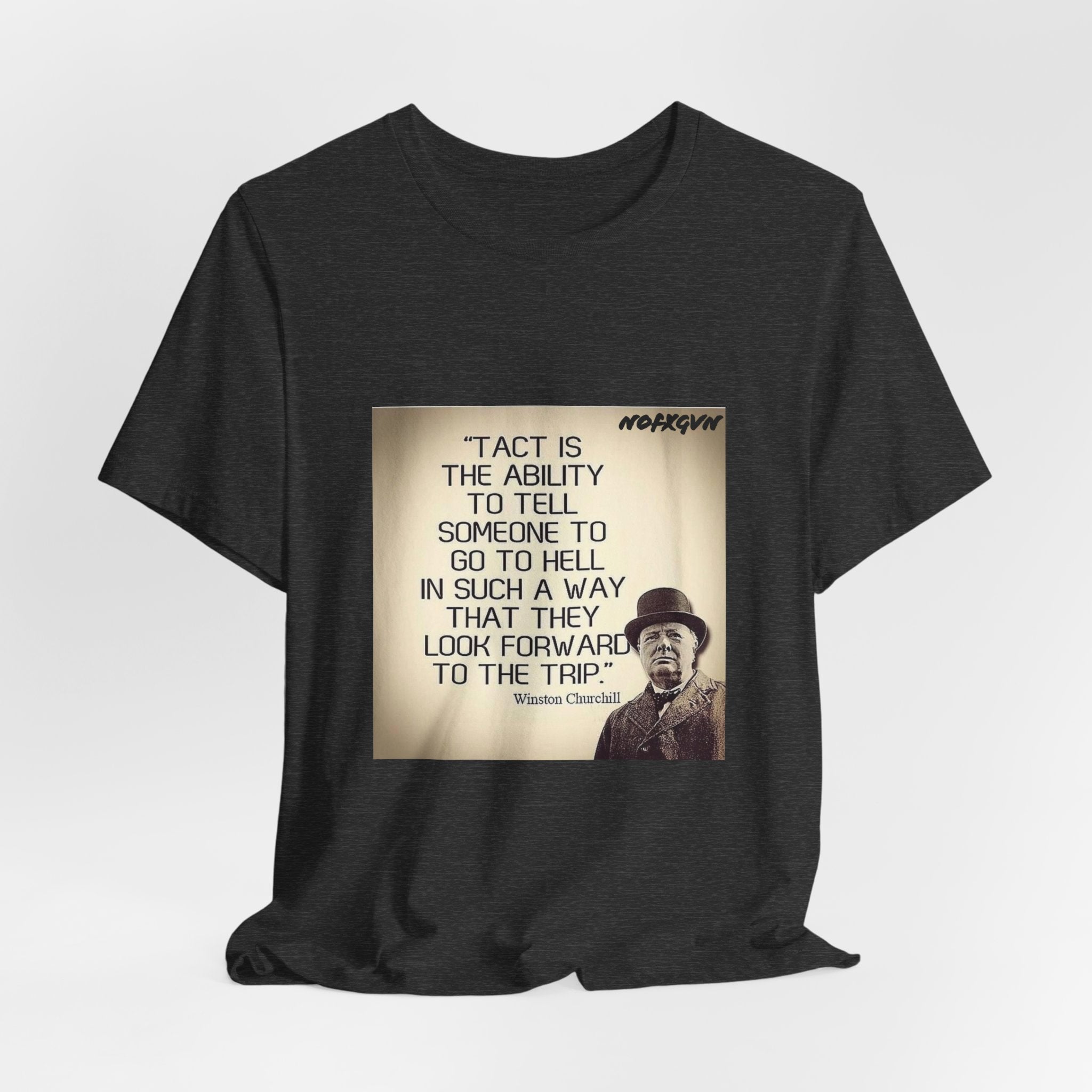 CHURCHILL Quote Tee in Dark Grey Heather | NOFXGVN
