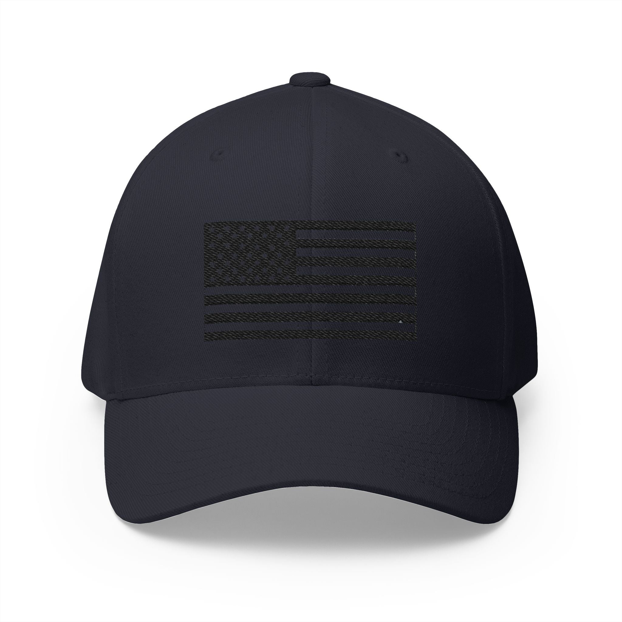 Embroidered Black & White American Flag Cap in Dark Navy | NOFXGVN