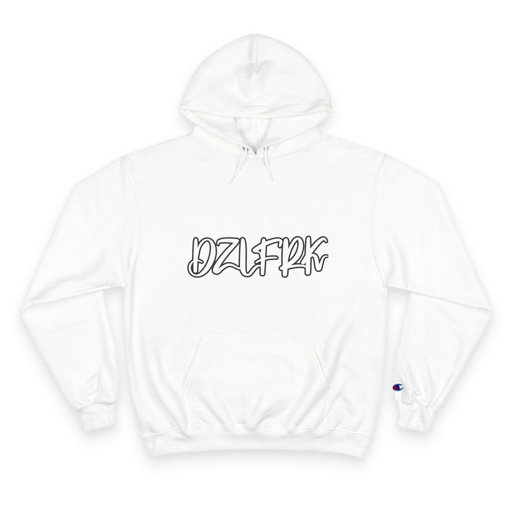 DZLFRK White Text Champion Hoodie | NOFXGVN