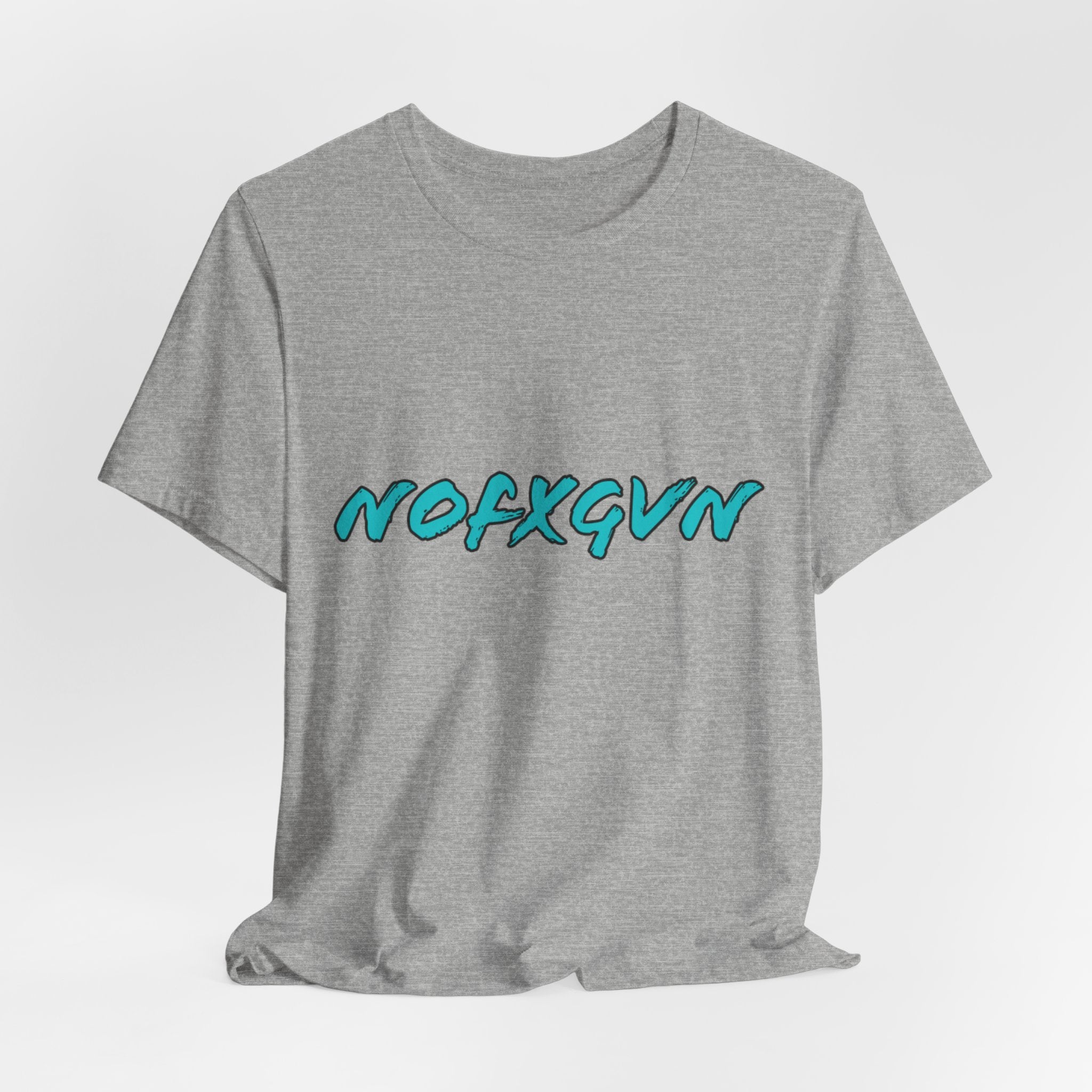 Graphic Tee - "NOFXGVN" Retro Aqua Script T-Shirt