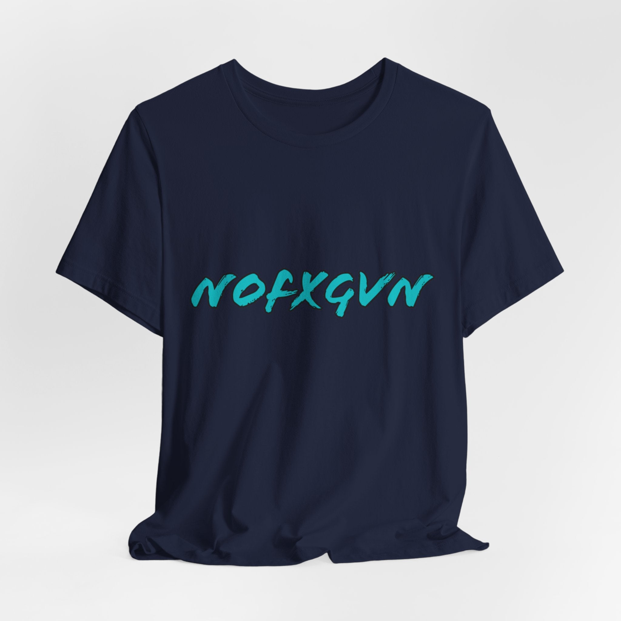Graphic Tee - "NOFXGVN" Retro Aqua Script T-Shirt