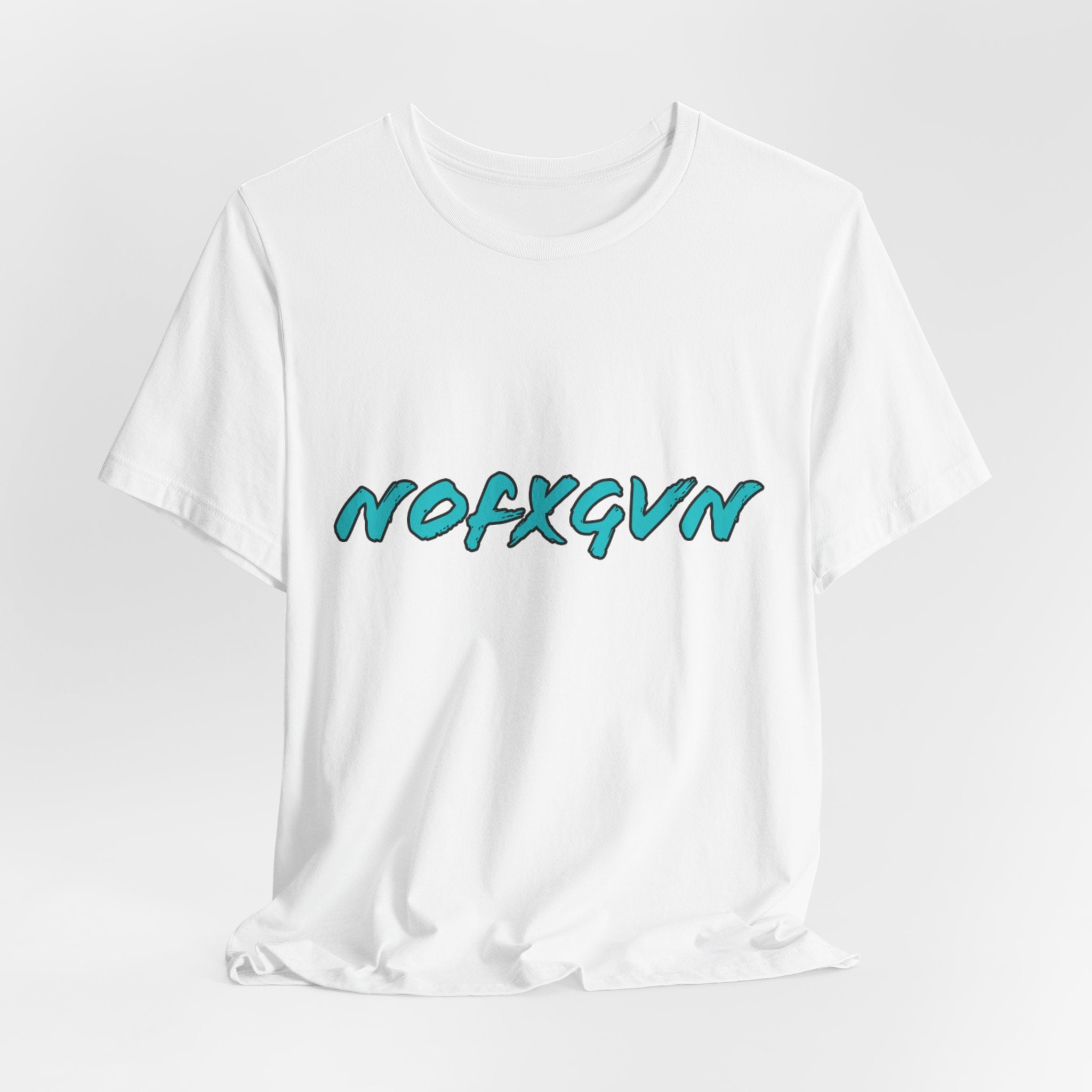Graphic Tee - "NOFXGVN" Retro Aqua Script T-Shirt