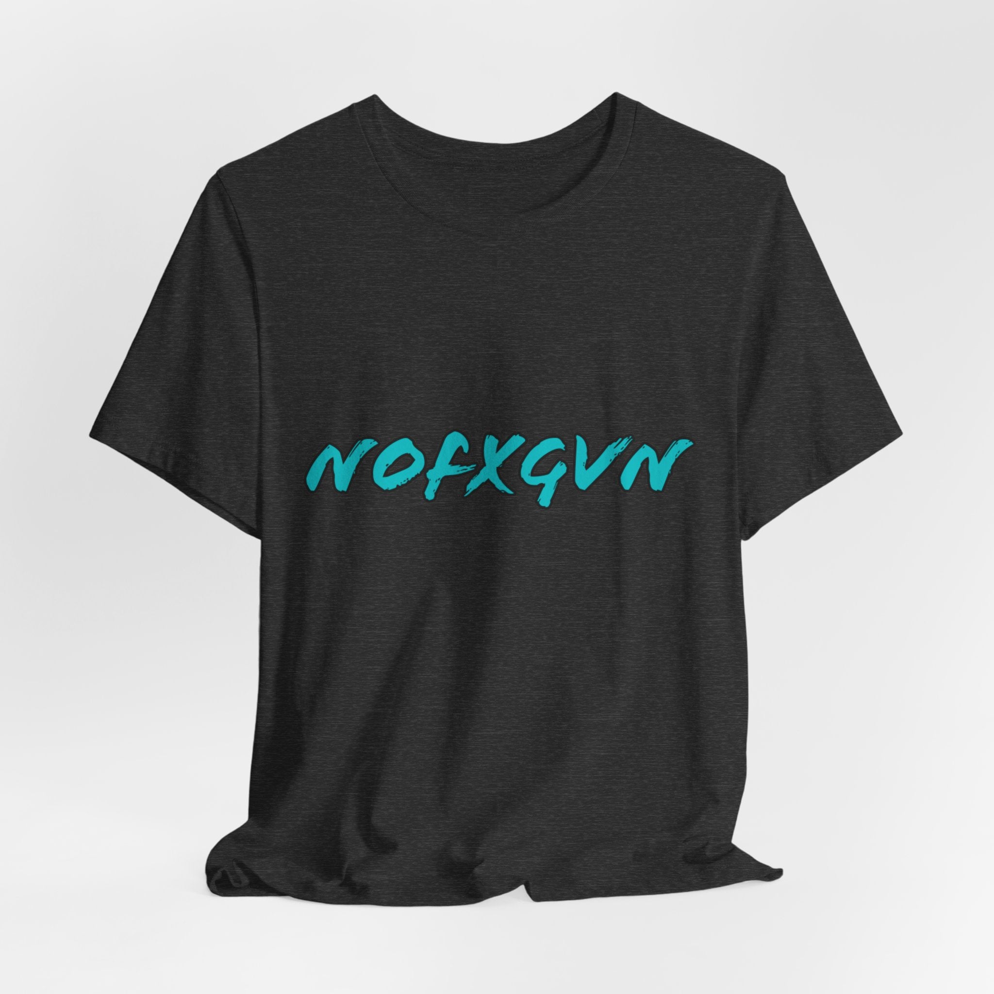 Graphic Tee - "NOFXGVN" Retro Aqua Script T-Shirt