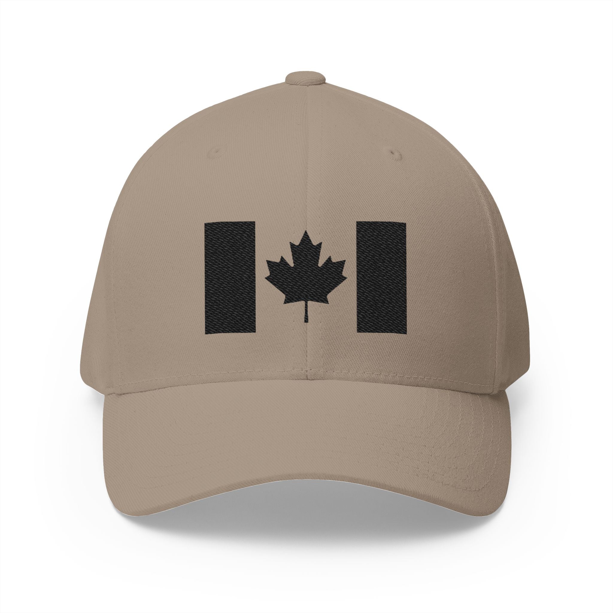 Embroidered Canadian Flag Flex-Fit Cap in Khaki | NOFXGVN