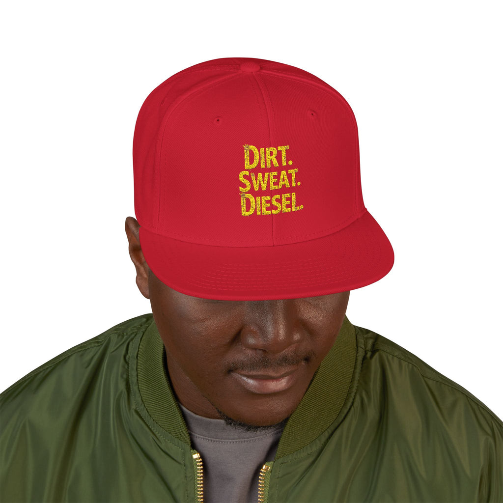 'Dirt. Sweat. Diesel.' Embroidered Snap-Back.
