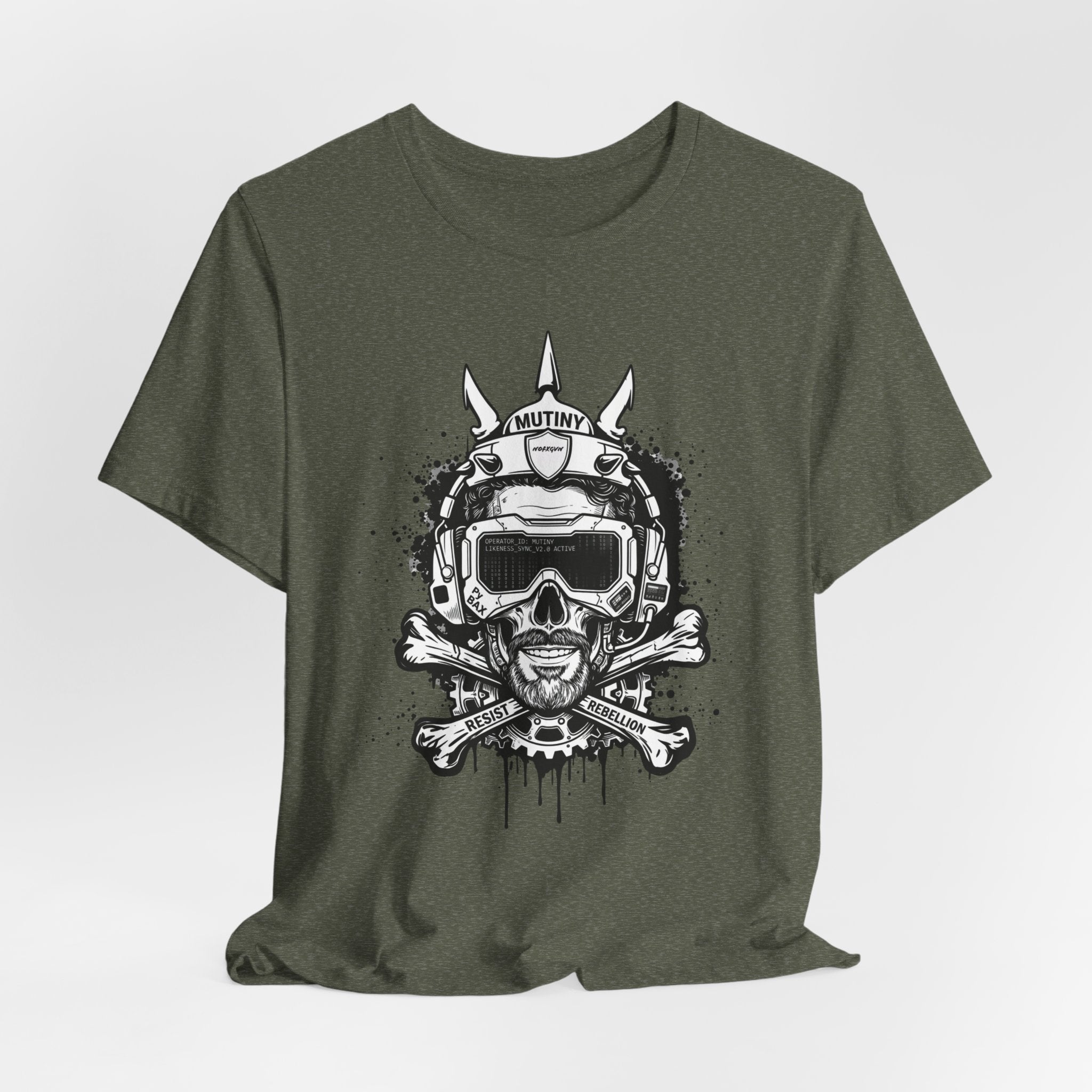 Skull Pilot Helmet with Crossbones T-Shirt | Grunge Aviation Graphic