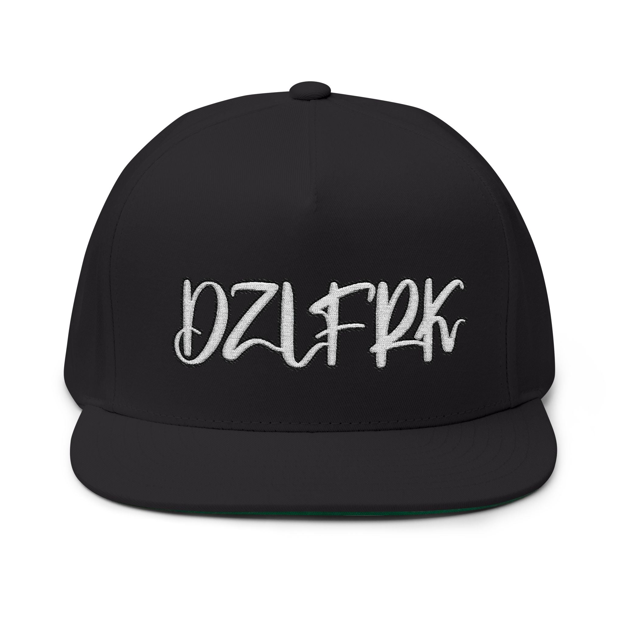 DZLFRK Script Logo Flat Bill Cap | Embroidered Snapback