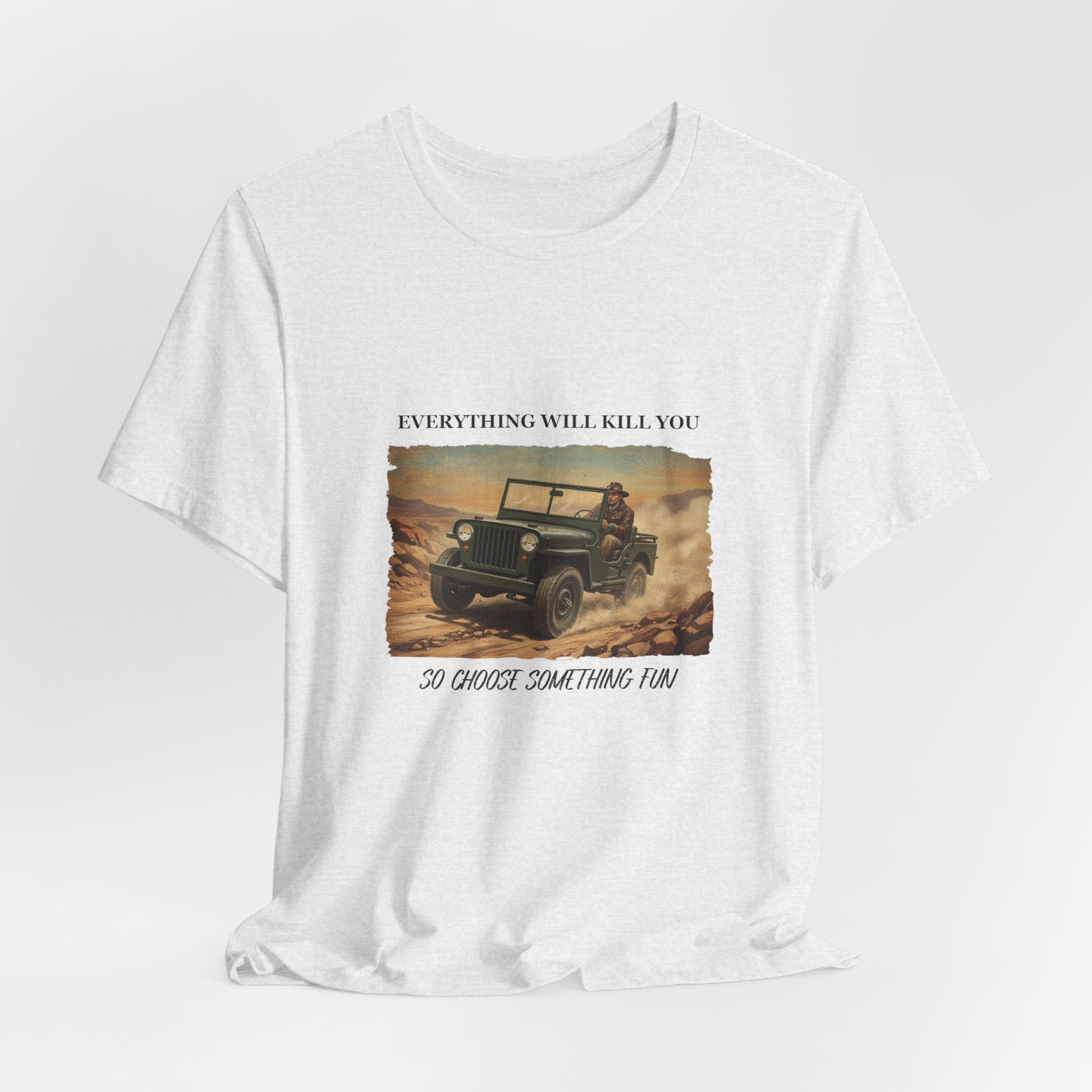 Vintage Jeep Desert Offroad Everything Will Kill You Tee | Adventure Shirt in Ash | NOFXGVN
