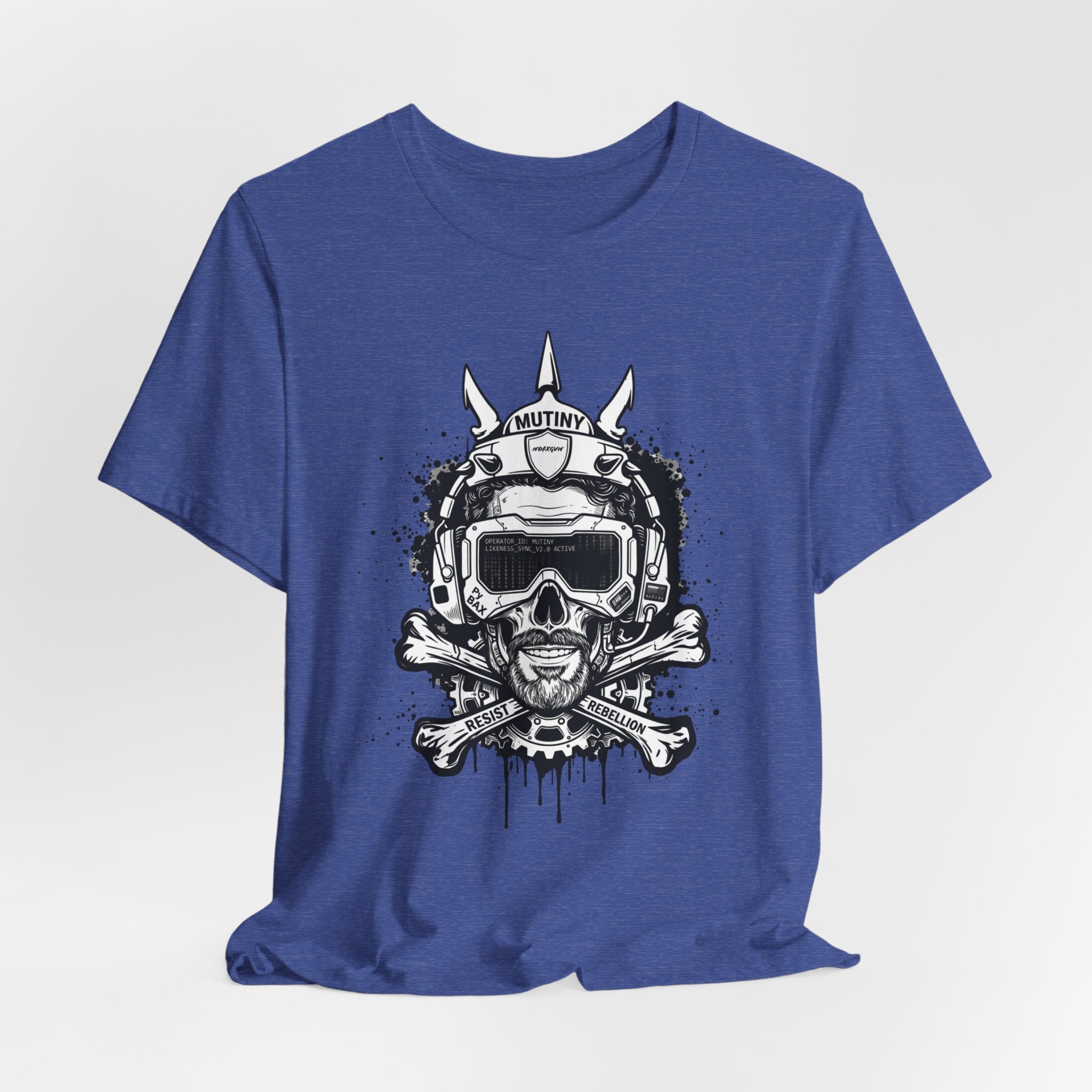 Skull Pilot Helmet with Crossbones T-Shirt | Grunge Aviation Graphic