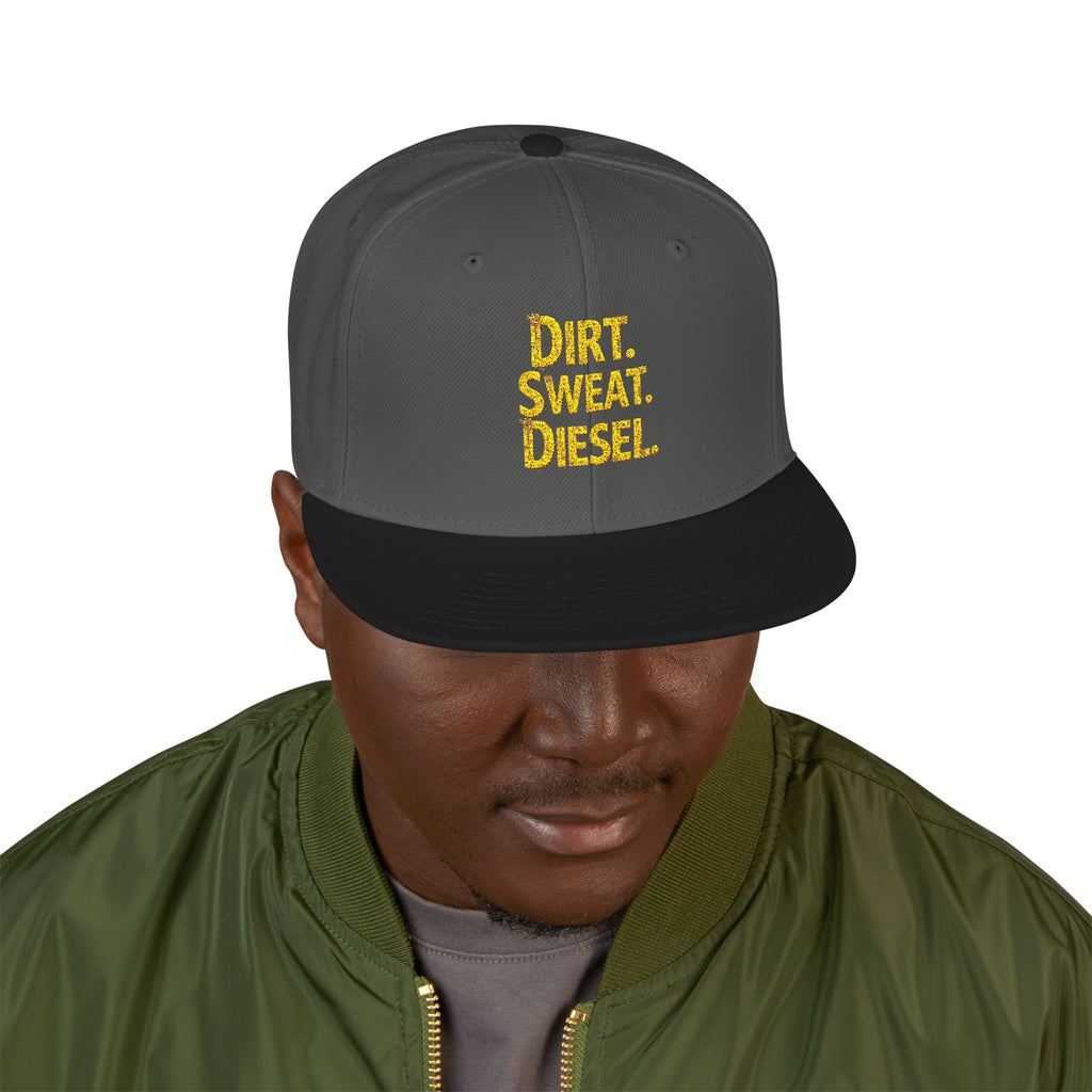 'Dirt. Sweat. Diesel.' Embroidered Snap-Back.