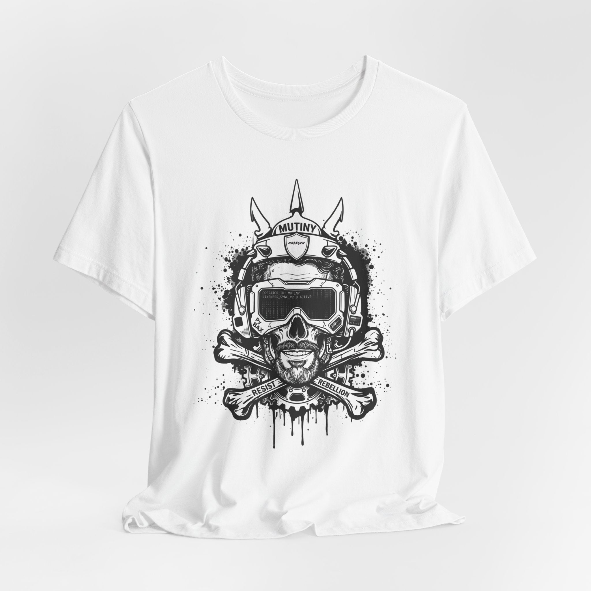 Skull Pilot Helmet with Crossbones T-Shirt | Grunge Aviation Graphic
