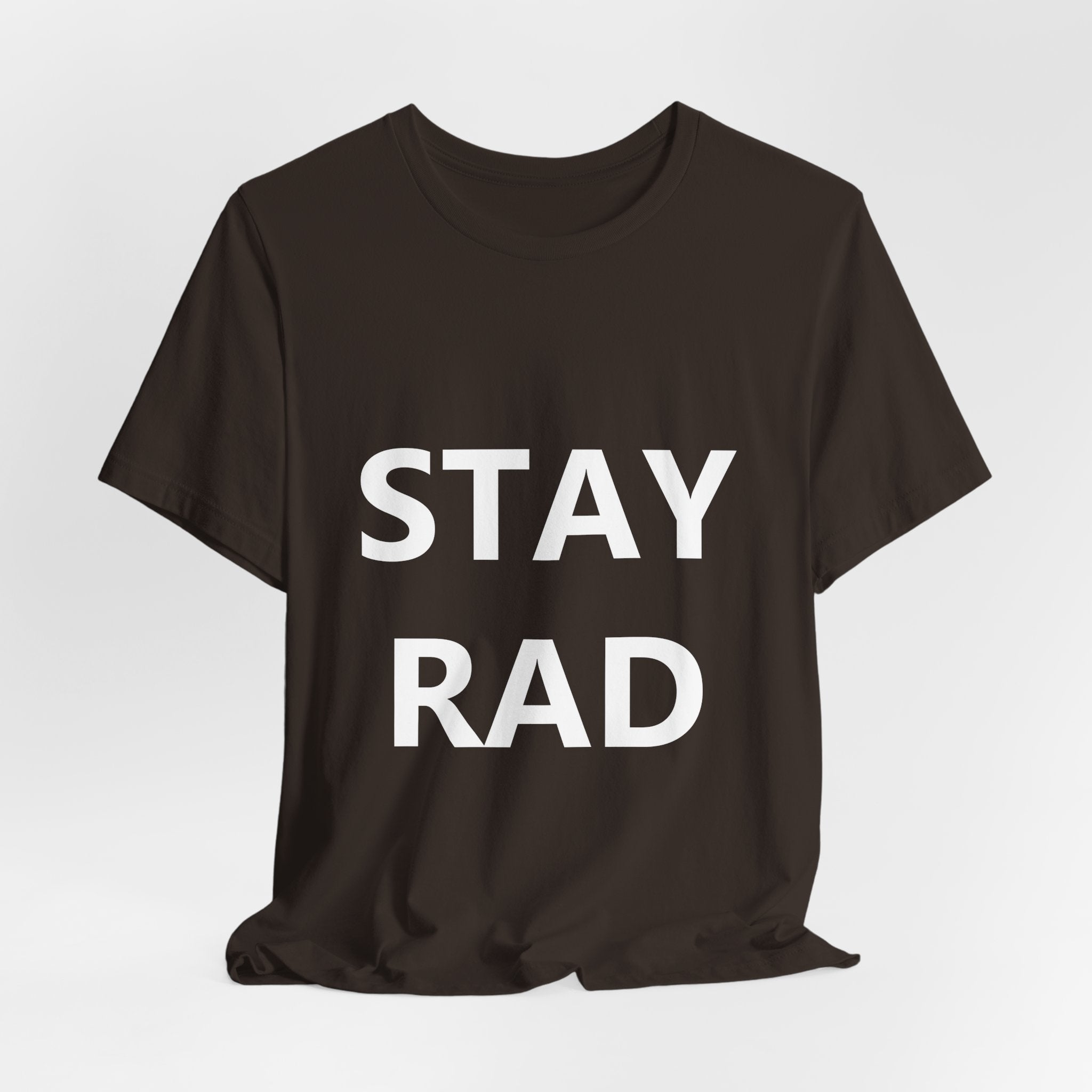 Stay Rad T-Shirt — White Bold in Brown | NOFXGVN