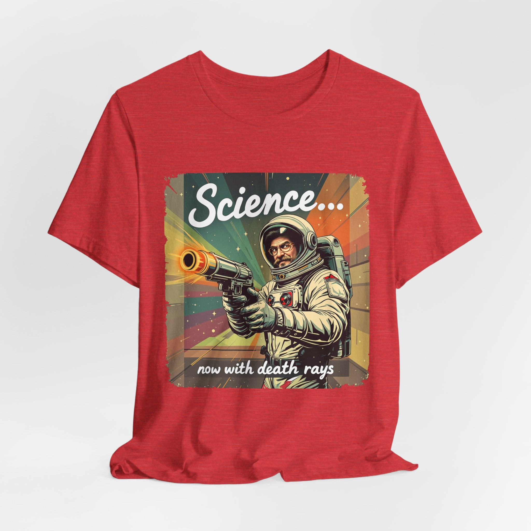 SCIENCE: Now with DEATH RAYS! T-Shirt in Heather Red | NOFXGVN