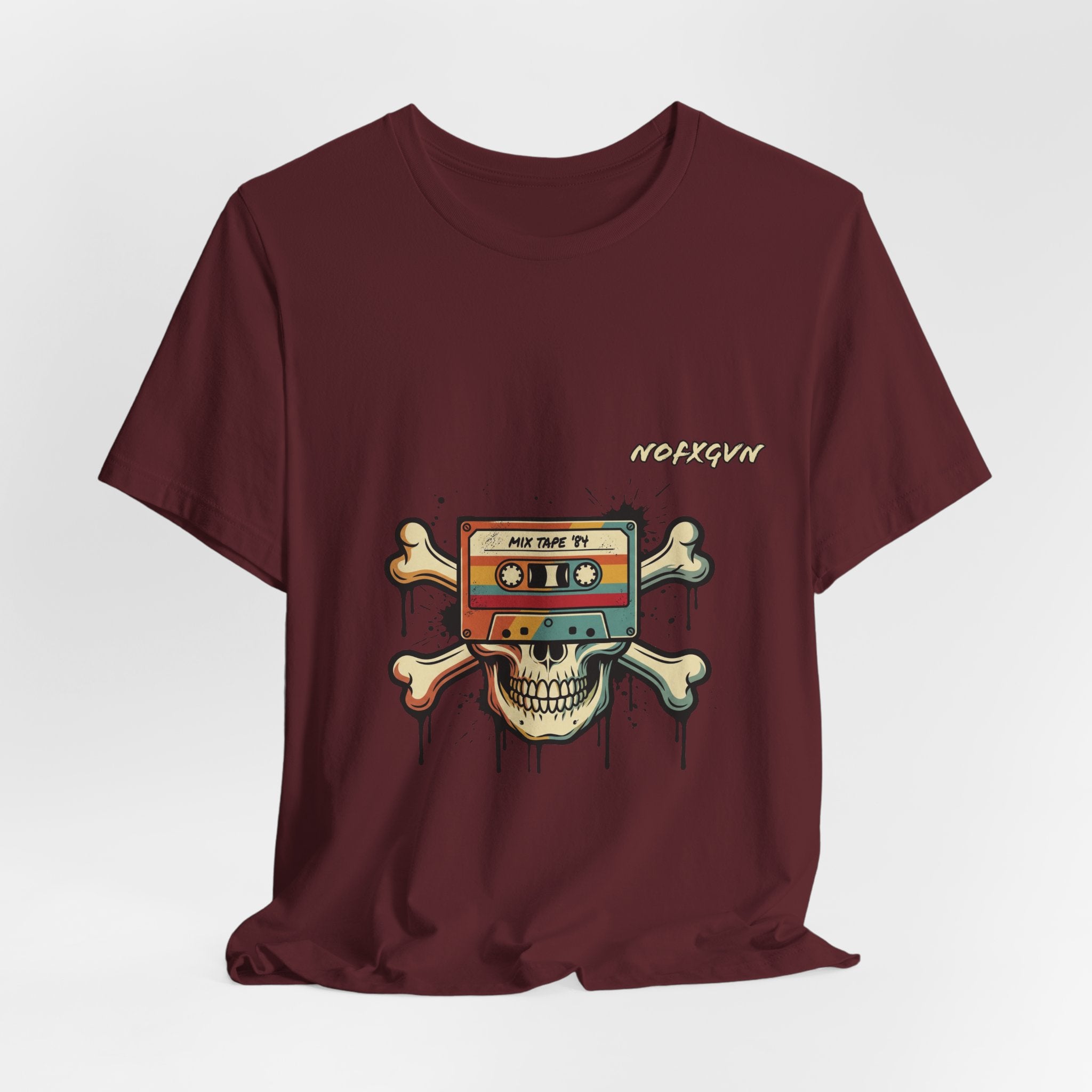 Retro Pirate Music T-Shirt in Maroon | NOFXGVN