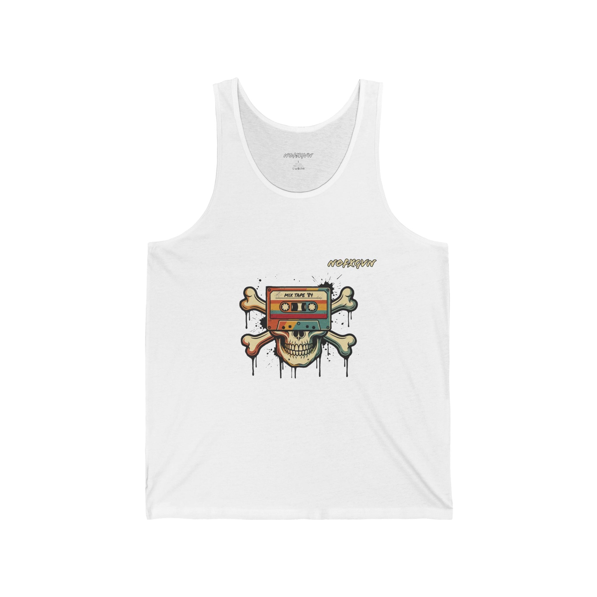 Retro Music Pirate Tank Top in White | NOFXGVN