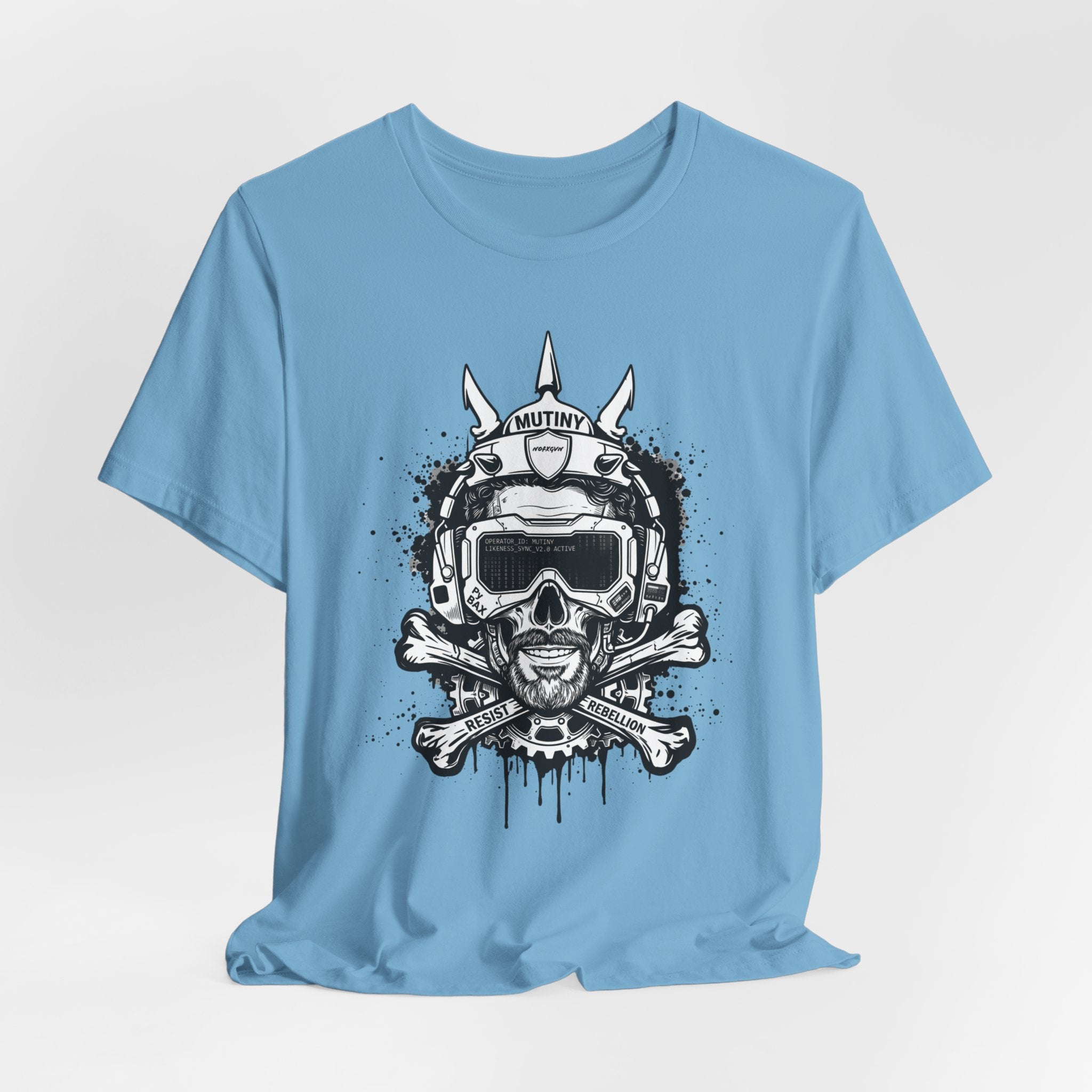 Skull Pilot Helmet with Crossbones T-Shirt | Grunge Aviation Graphic