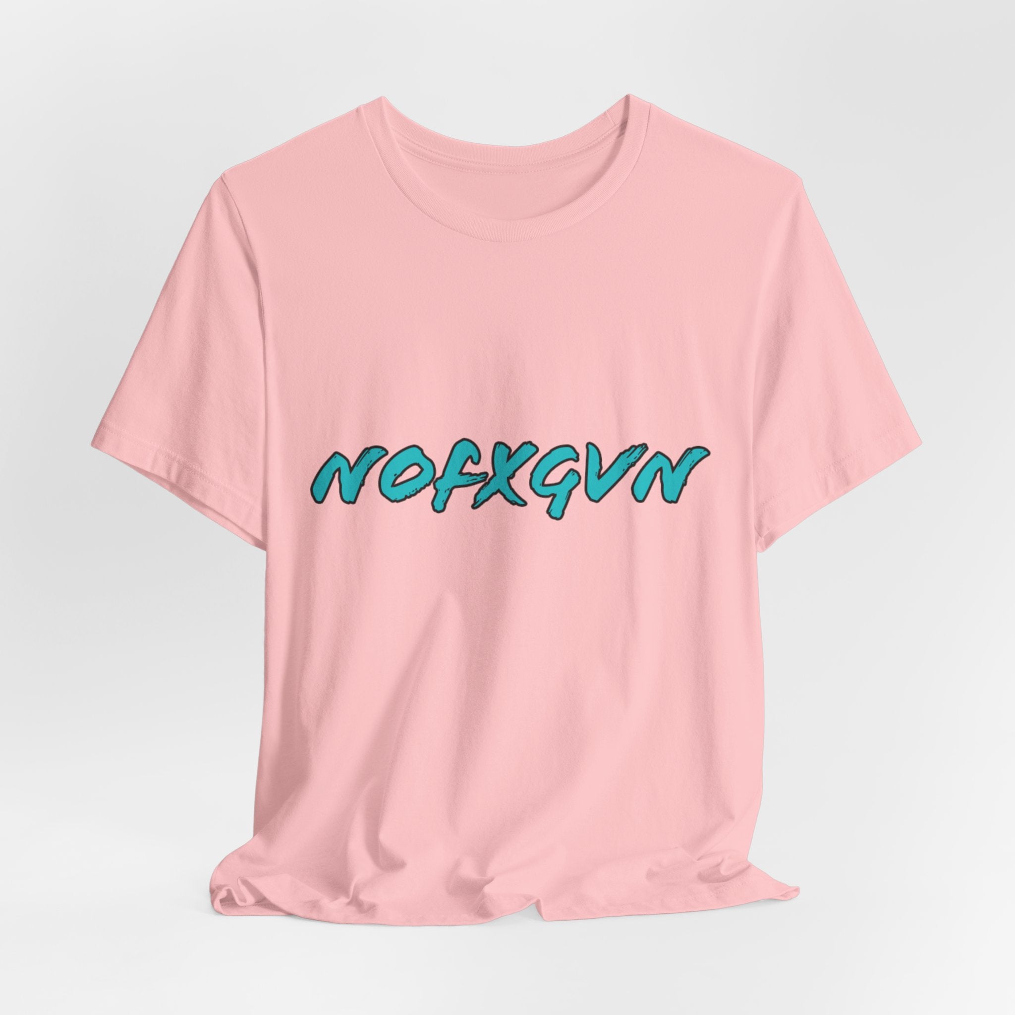 Graphic Tee - "NOFXGVN" Retro Aqua Script T-Shirt
