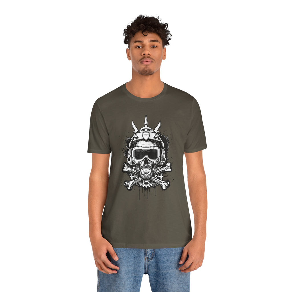Skull Pilot Helmet with Crossbones T-Shirt | Grunge Aviation Graphic