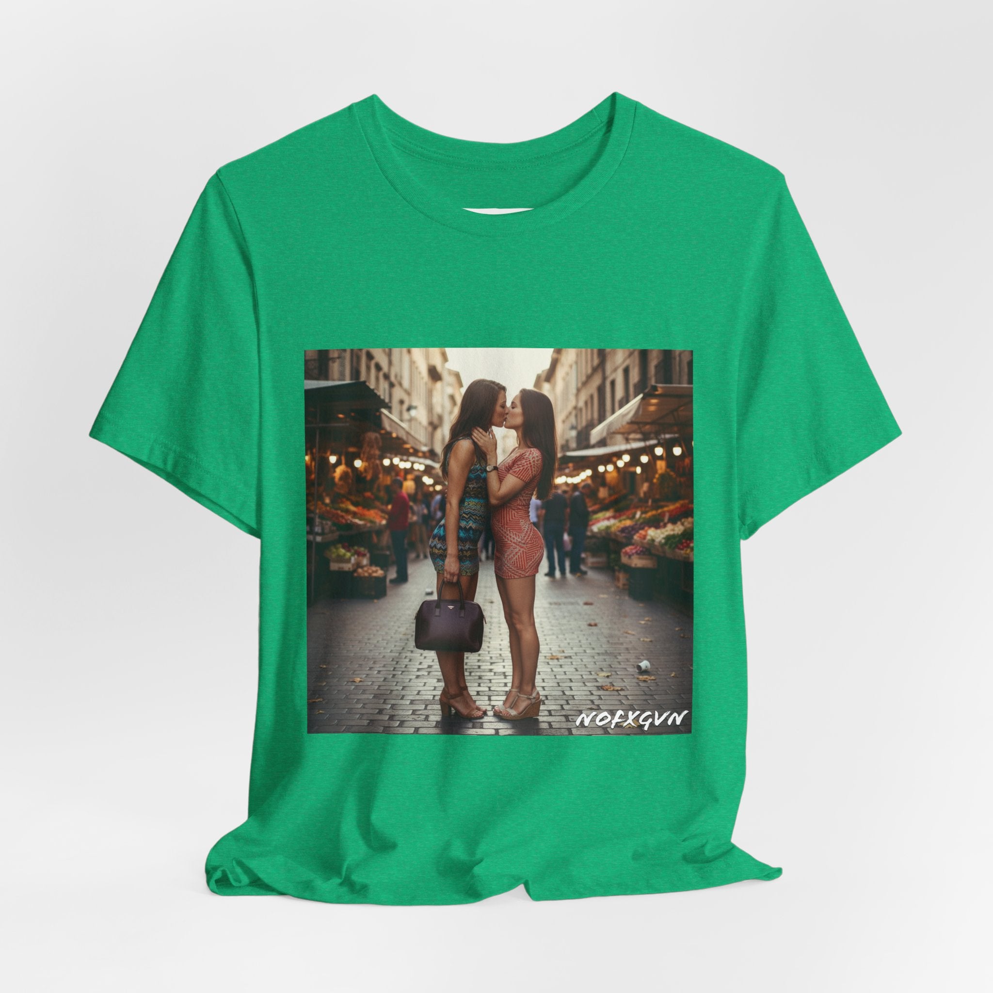 Kissing Chicks Tee in Heather Kelly | NOFXGVN
