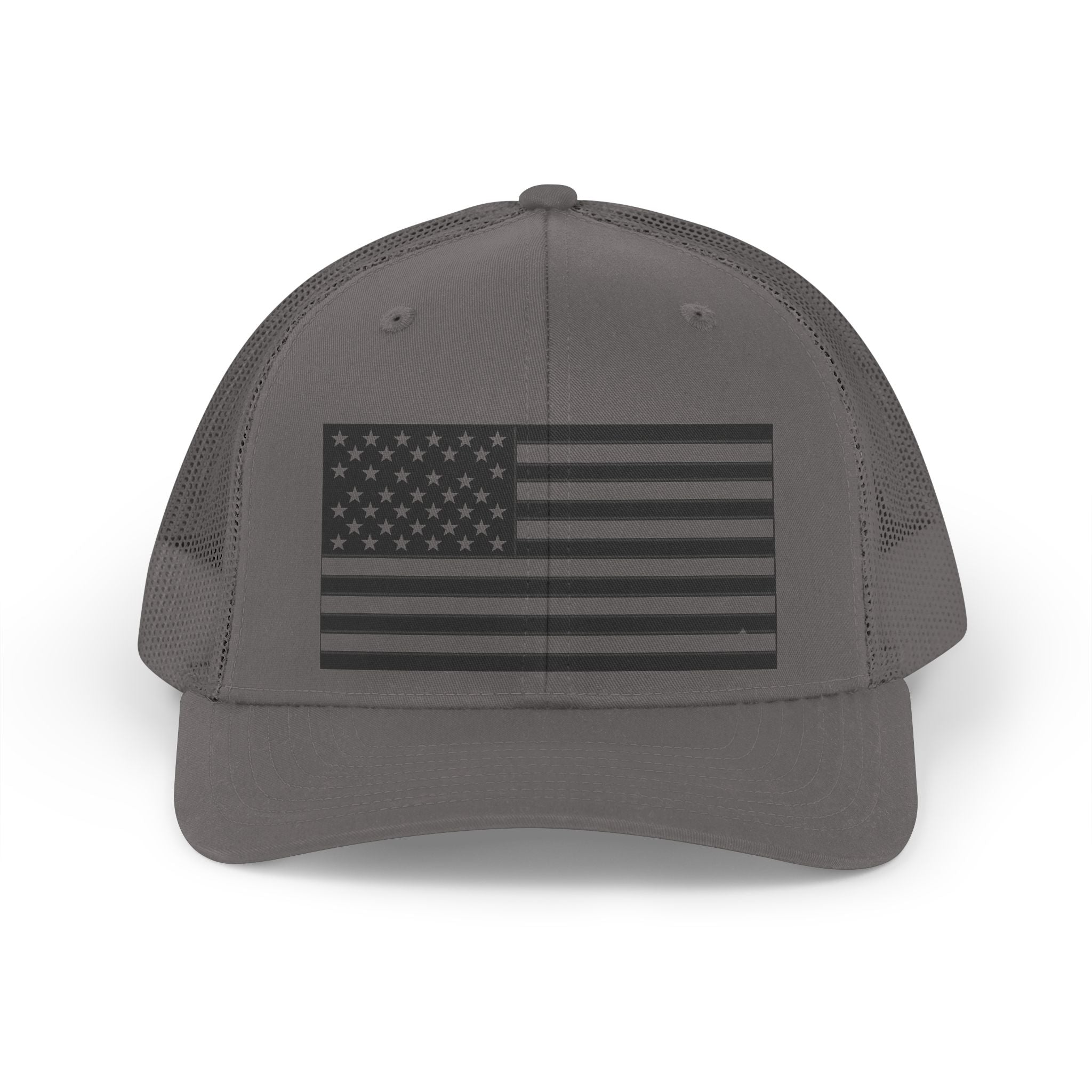 American Flag Trucker Hat in Charcoal | NOFXGVN