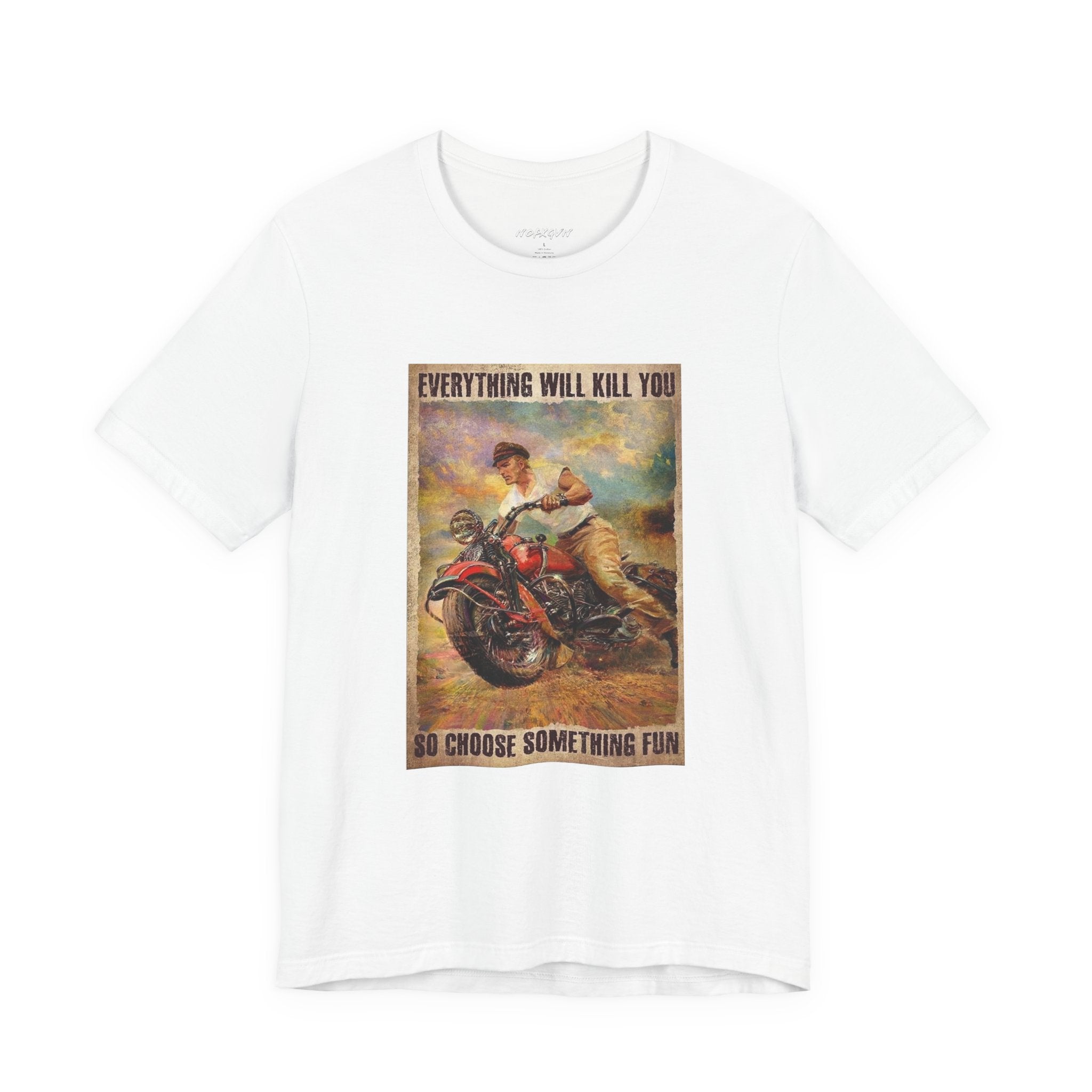 EVERYTHING WILL KILL YOU Vintage Motorcycle Tee in White | NOFXGVN