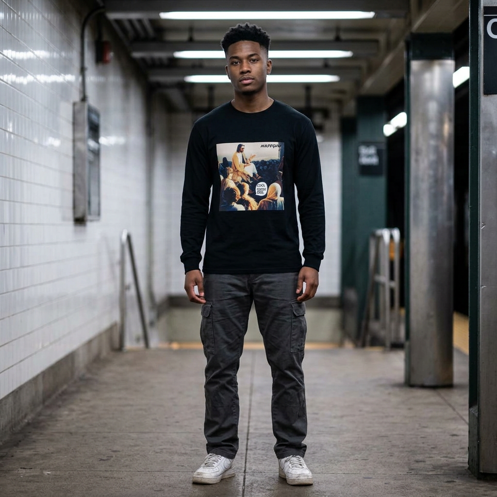 Vintage 'Cool Story Bro' Long Sleeve Tee in Black | NOFXGVN