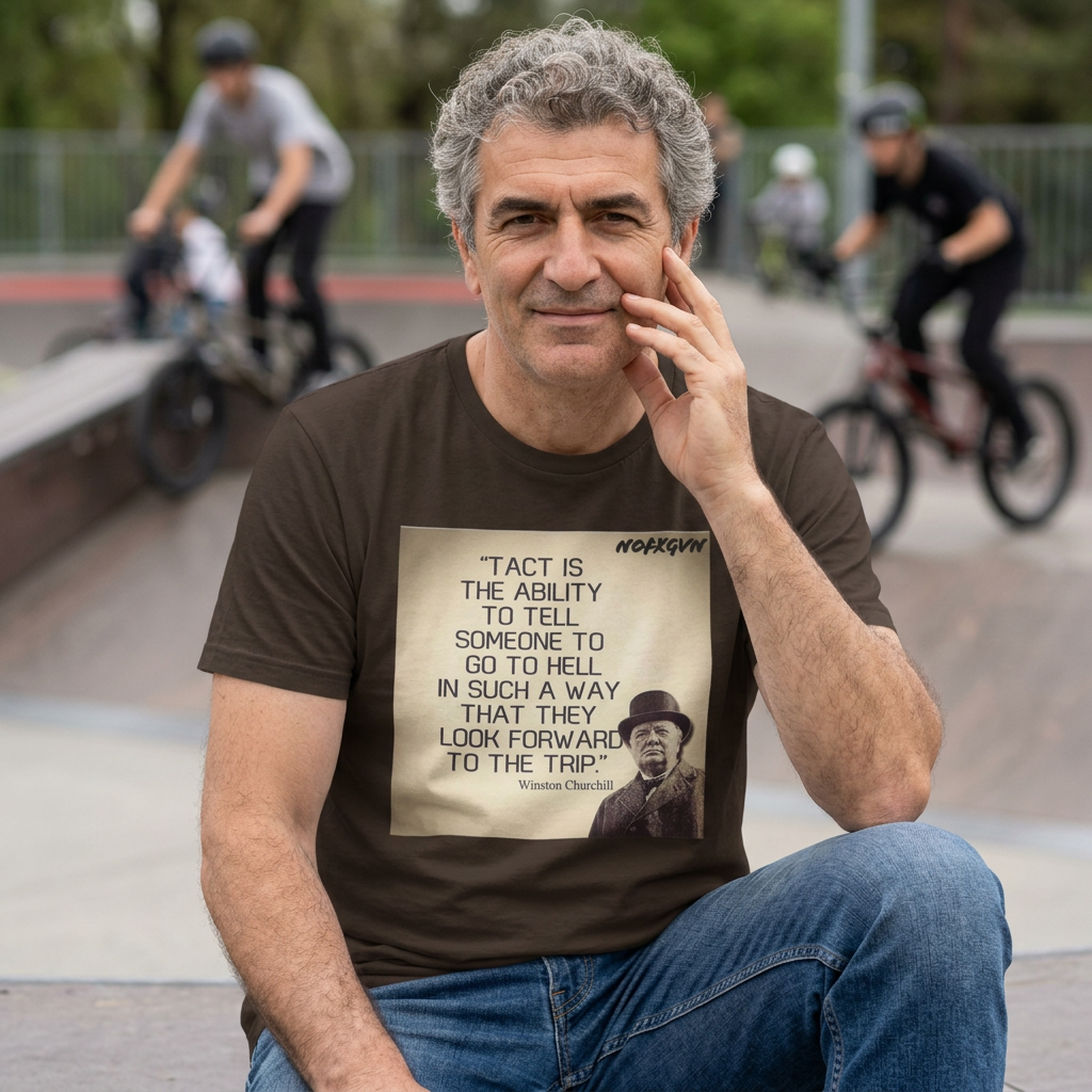 CHURCHILL Quote Tee in Brown | NOFXGVN