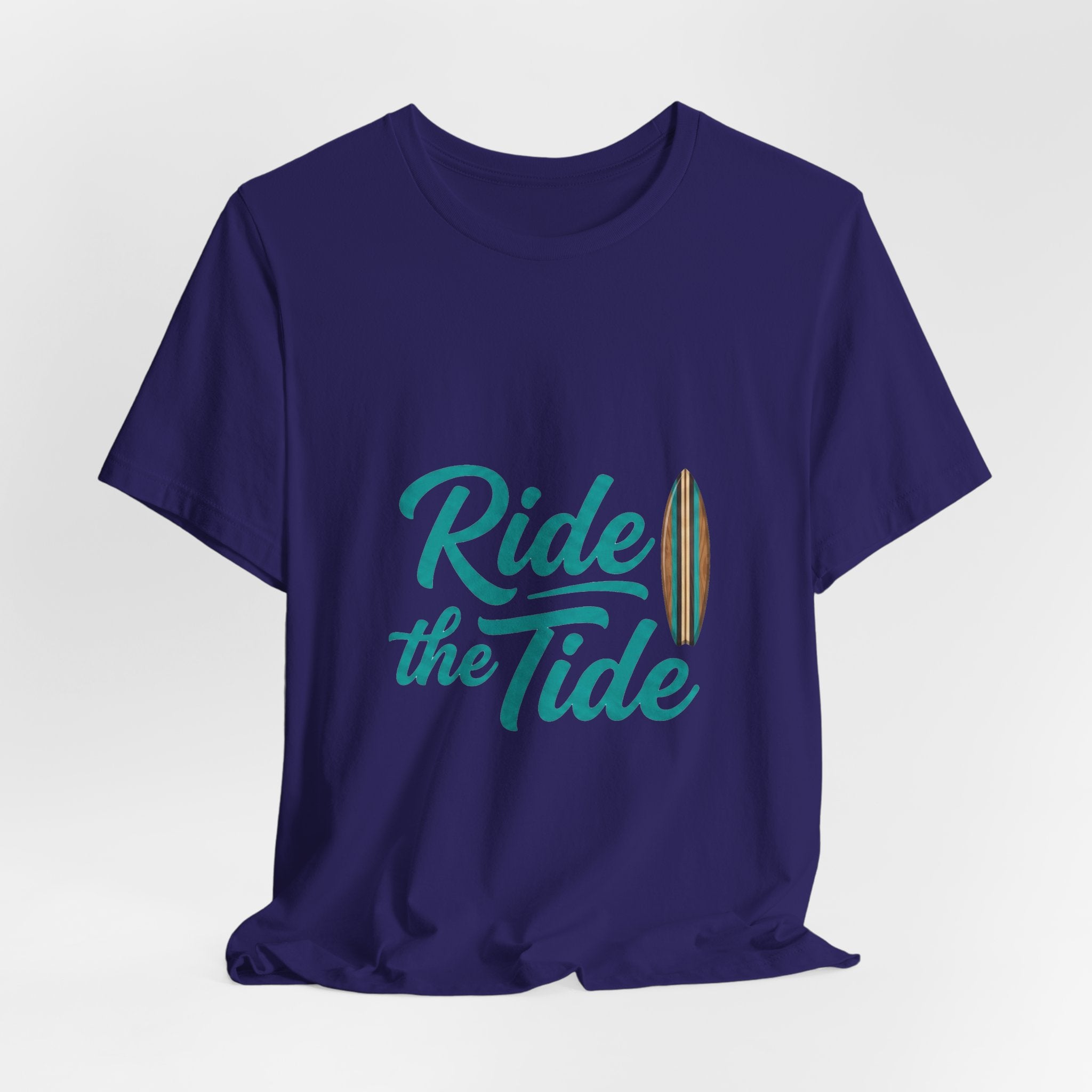 Ride the Tide Surf T‑Shirt – Coastal Beach Vibes Tee with Surfboard Graphic