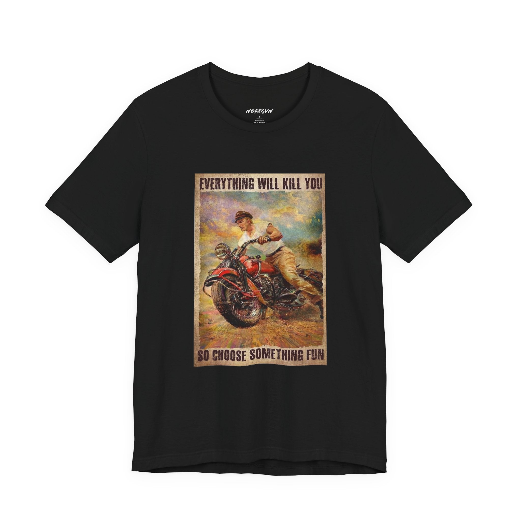 EVERYTHING WILL KILL YOU Vintage Motorcycle Tee in Black | NOFXGVN