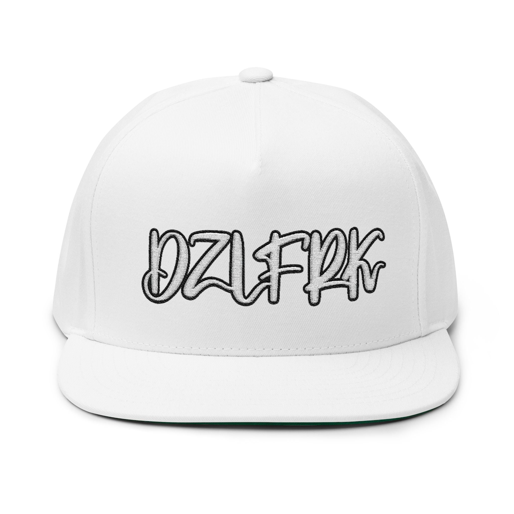 DZLFRK Script Logo Flat Bill Cap | Embroidered Snapback