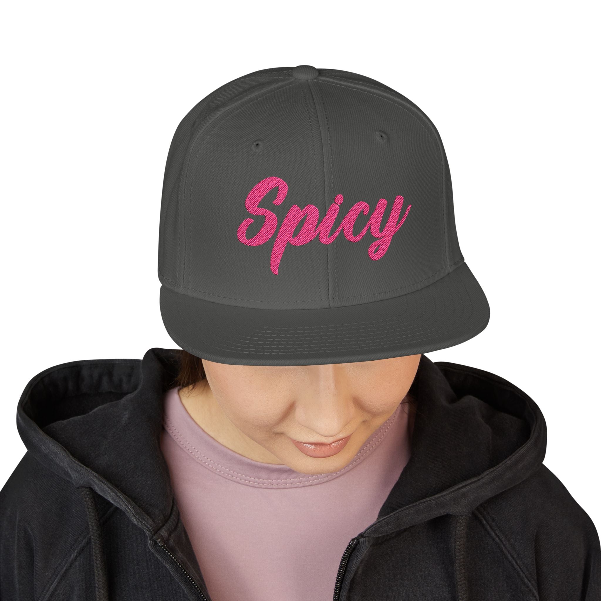Pink 'Spicy' Embroidered Snapback Hat