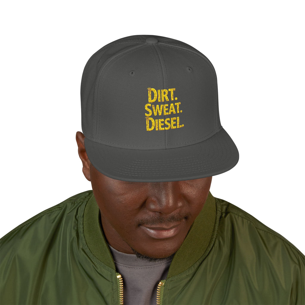 'Dirt. Sweat. Diesel.' Embroidered Snap-Back.