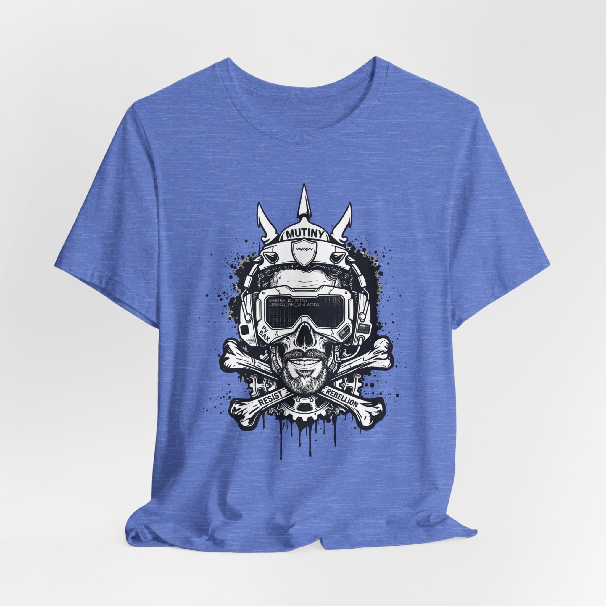 Skull Pilot Helmet with Crossbones T-Shirt | Grunge Aviation Graphic