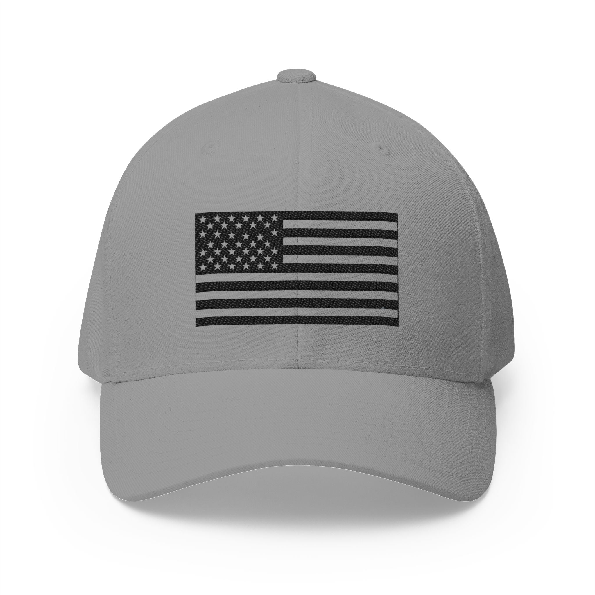 Embroidered Black & White American Flag Cap in Grey | NOFXGVN