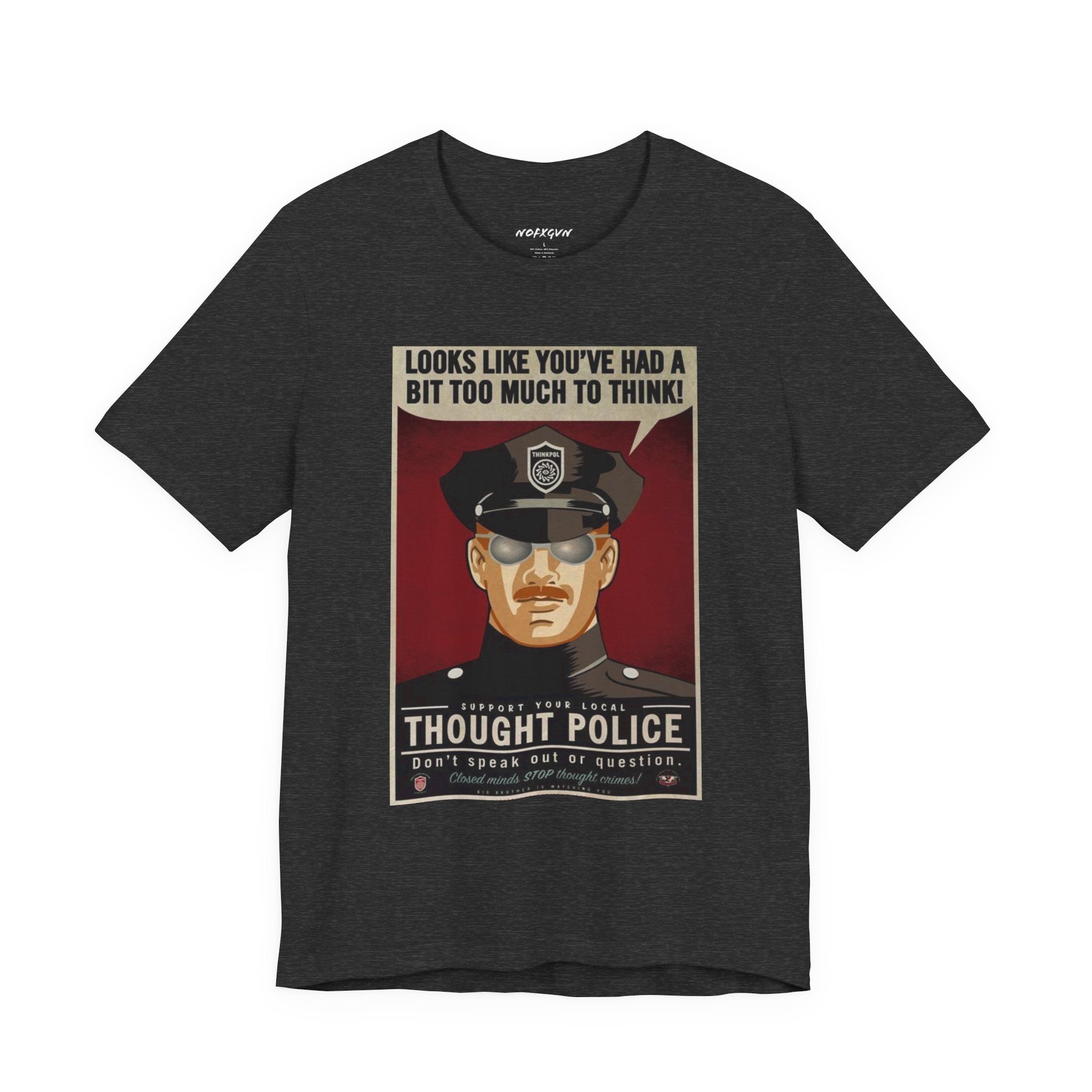 Thought Police Unisex Tee in Dark Grey Heather | NOFXGVN
