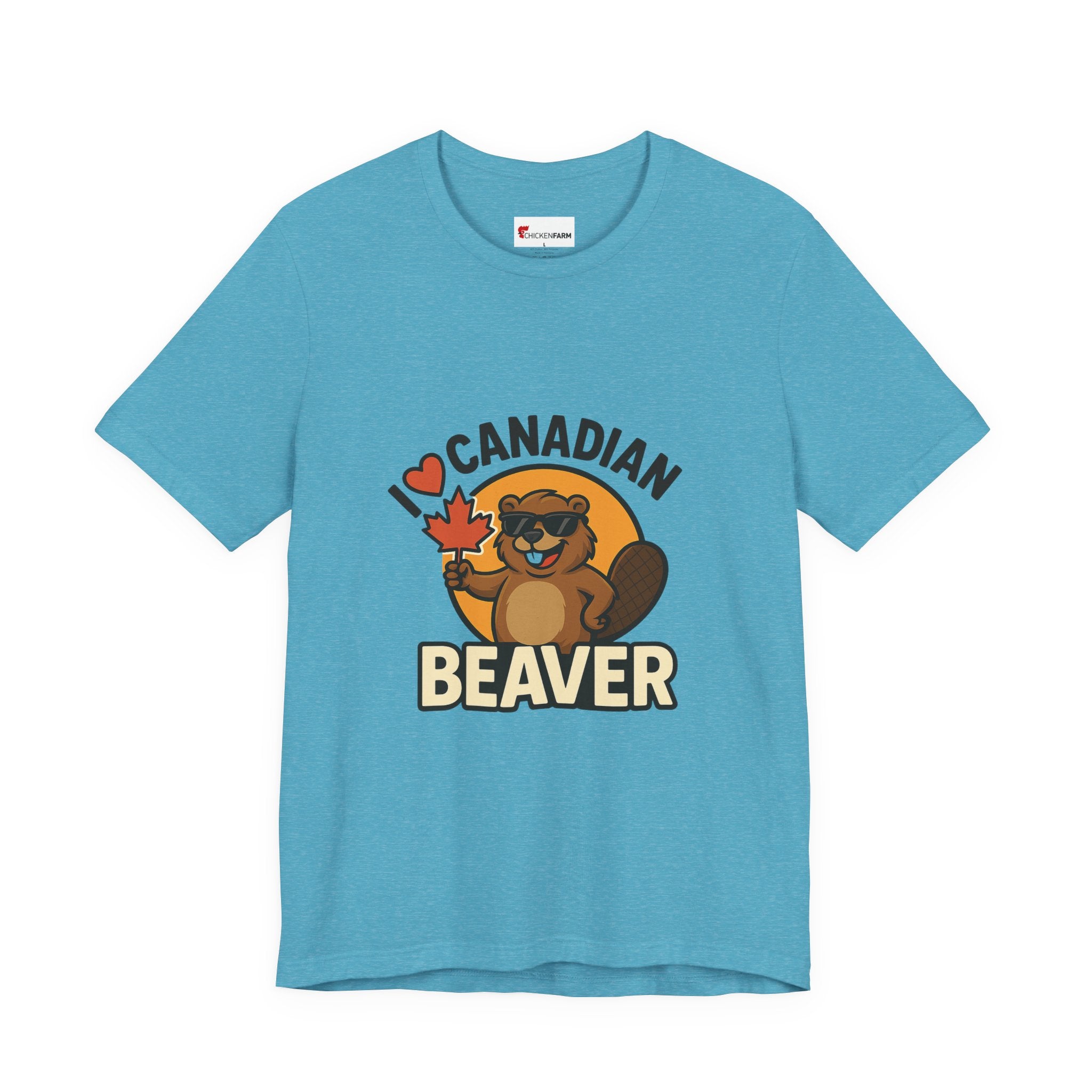 I LOVE CANADIAN BEAVER t-shirt in Heather Aqua | NOFXGVN