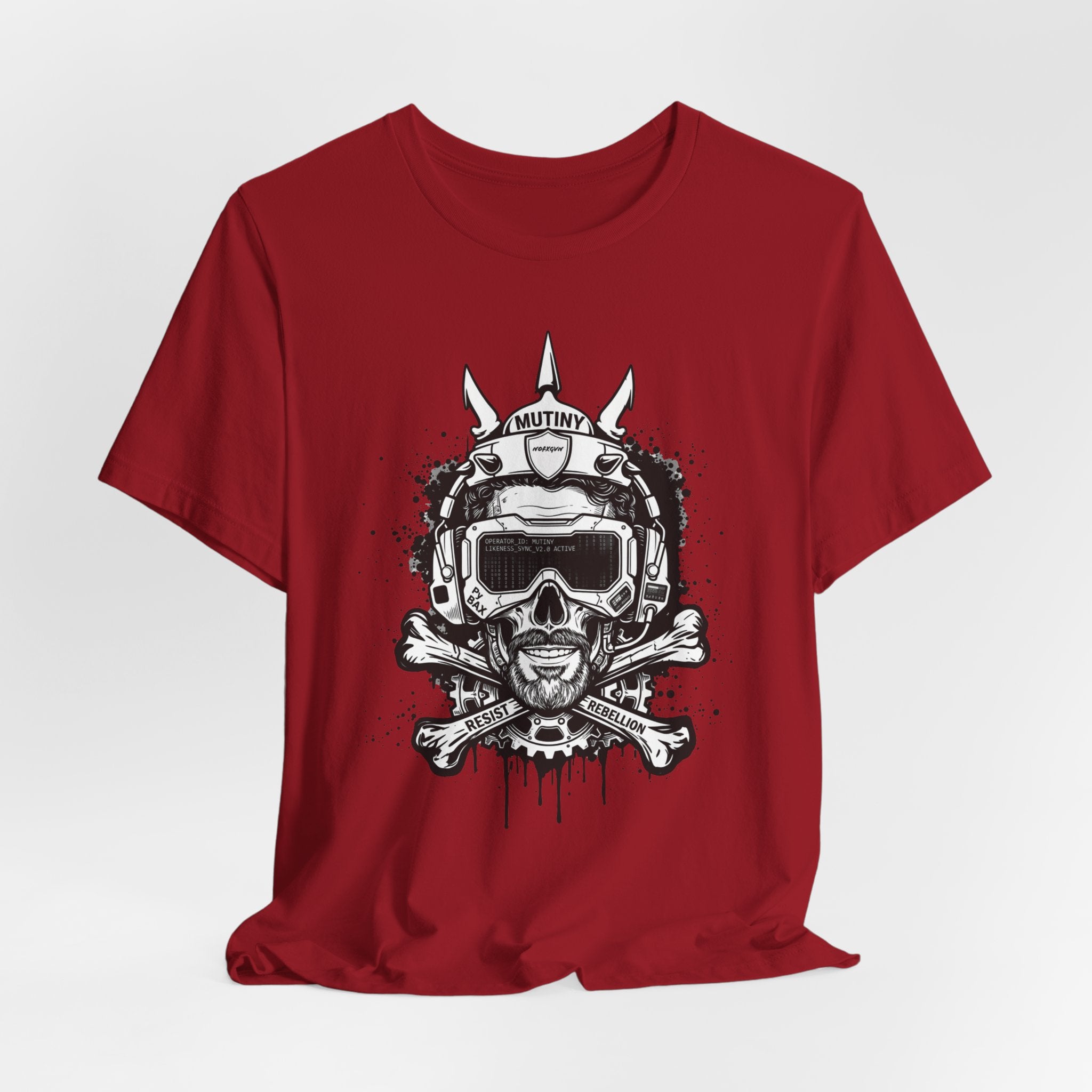 Skull Pilot Helmet with Crossbones T-Shirt | Grunge Aviation Graphic