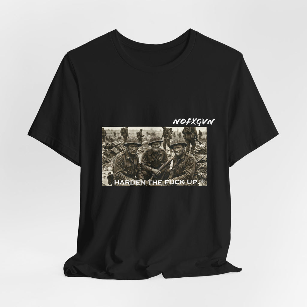 Vintage WWI Soldiers - Harden The Fuck Up tee in Black | NOFXGVN