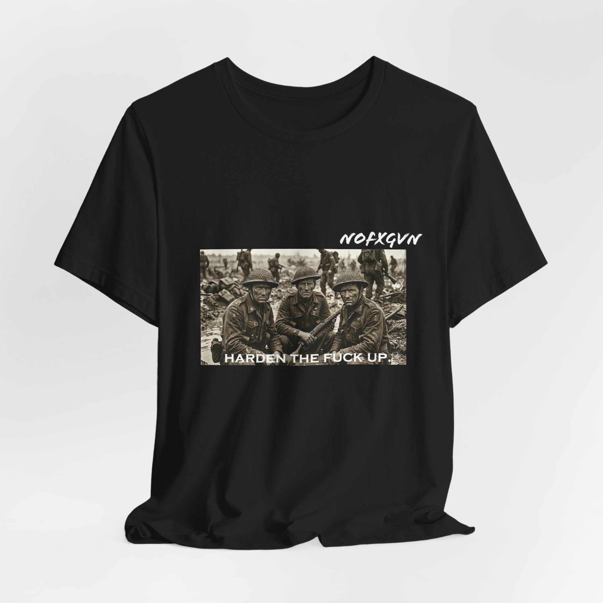 Vintage WWI Soldiers - Harden The Fuck Up tee in Black | NOFXGVN