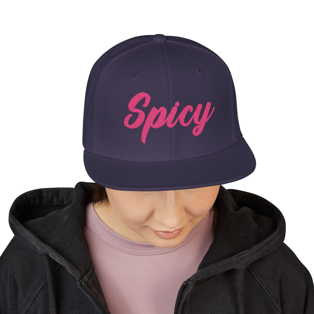Pink 'Spicy' Embroidered Snapback Hat