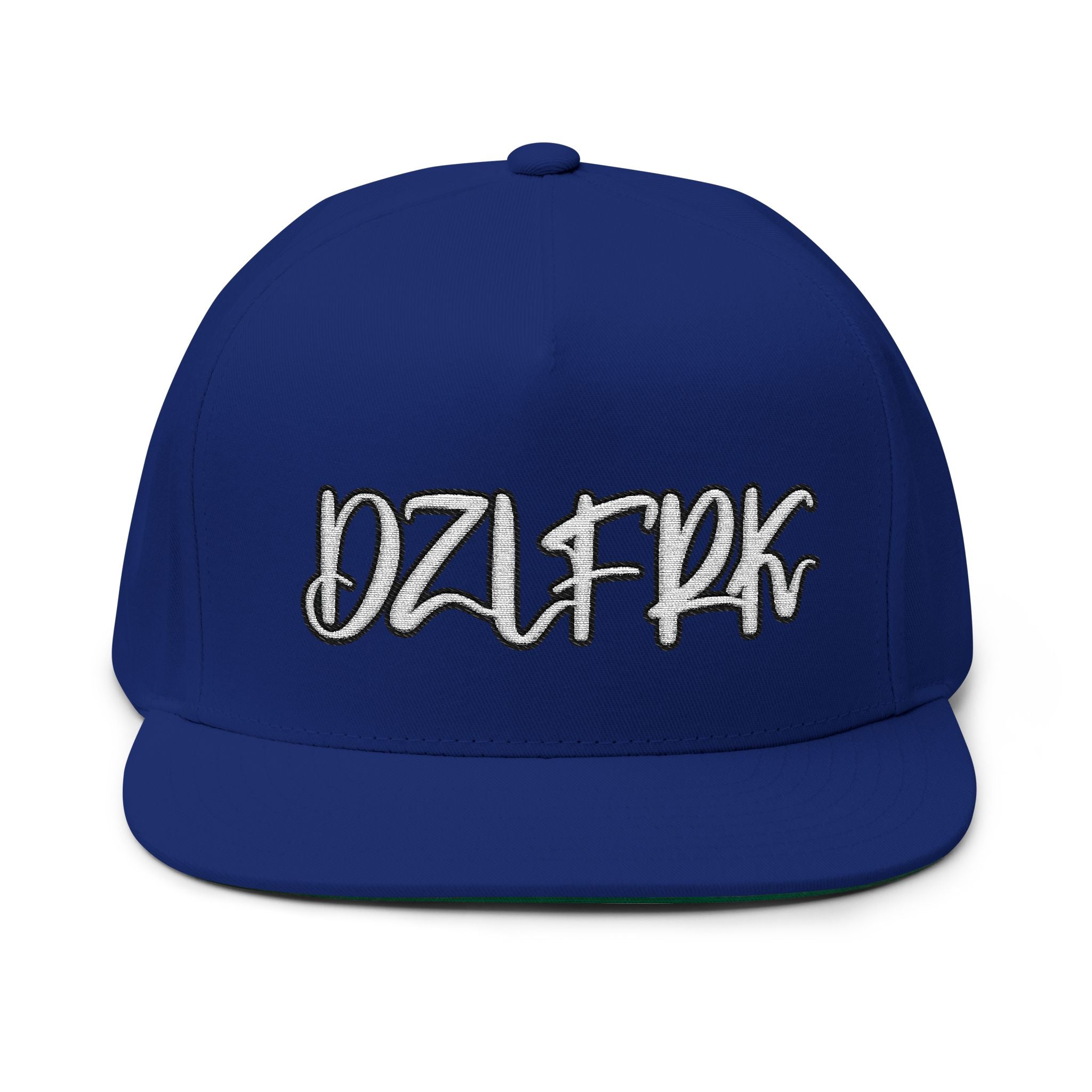 DZLFRK Script Logo Flat Bill Cap | Embroidered Snapback