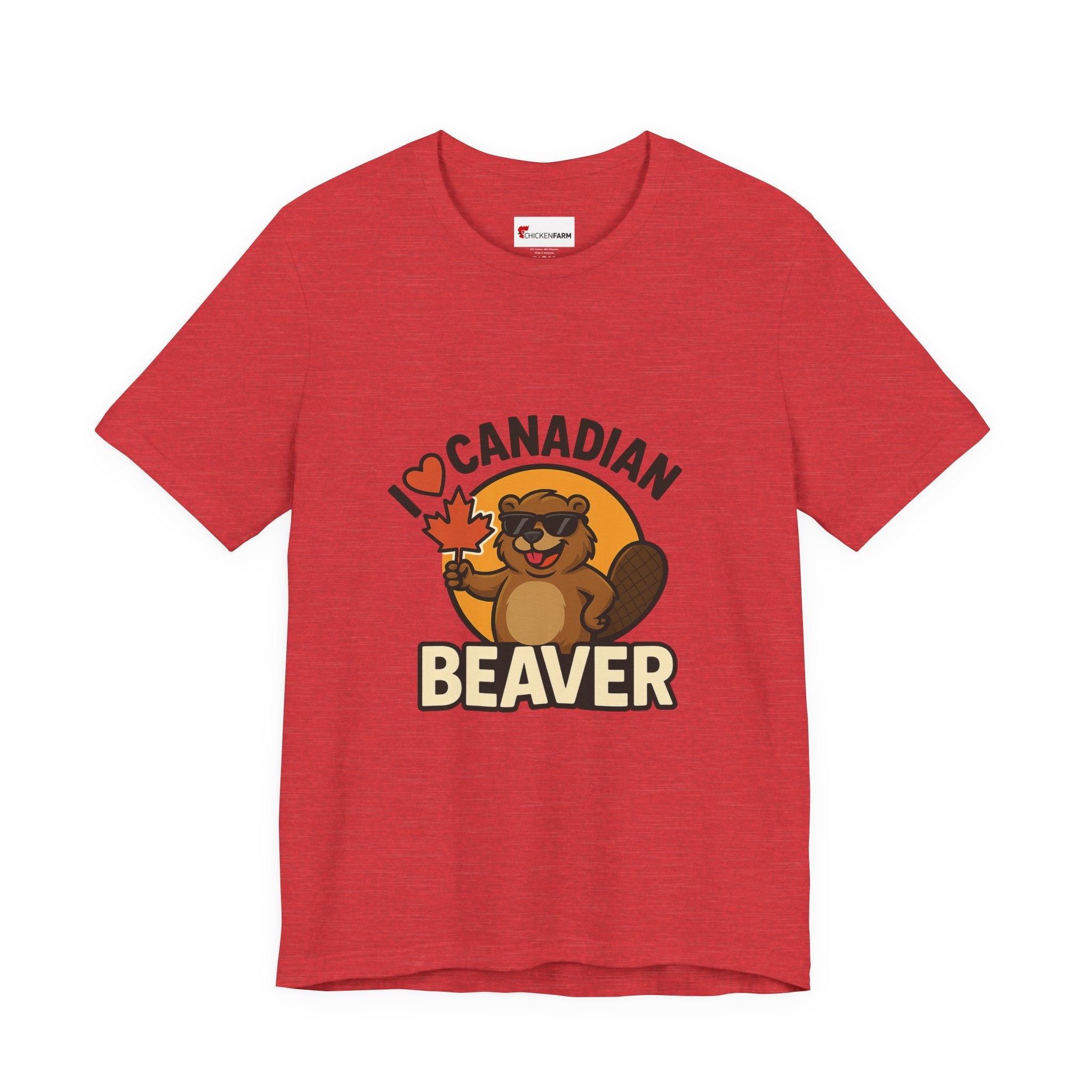 I LOVE CANADIAN BEAVER t-shirt in Heather Red | NOFXGVN