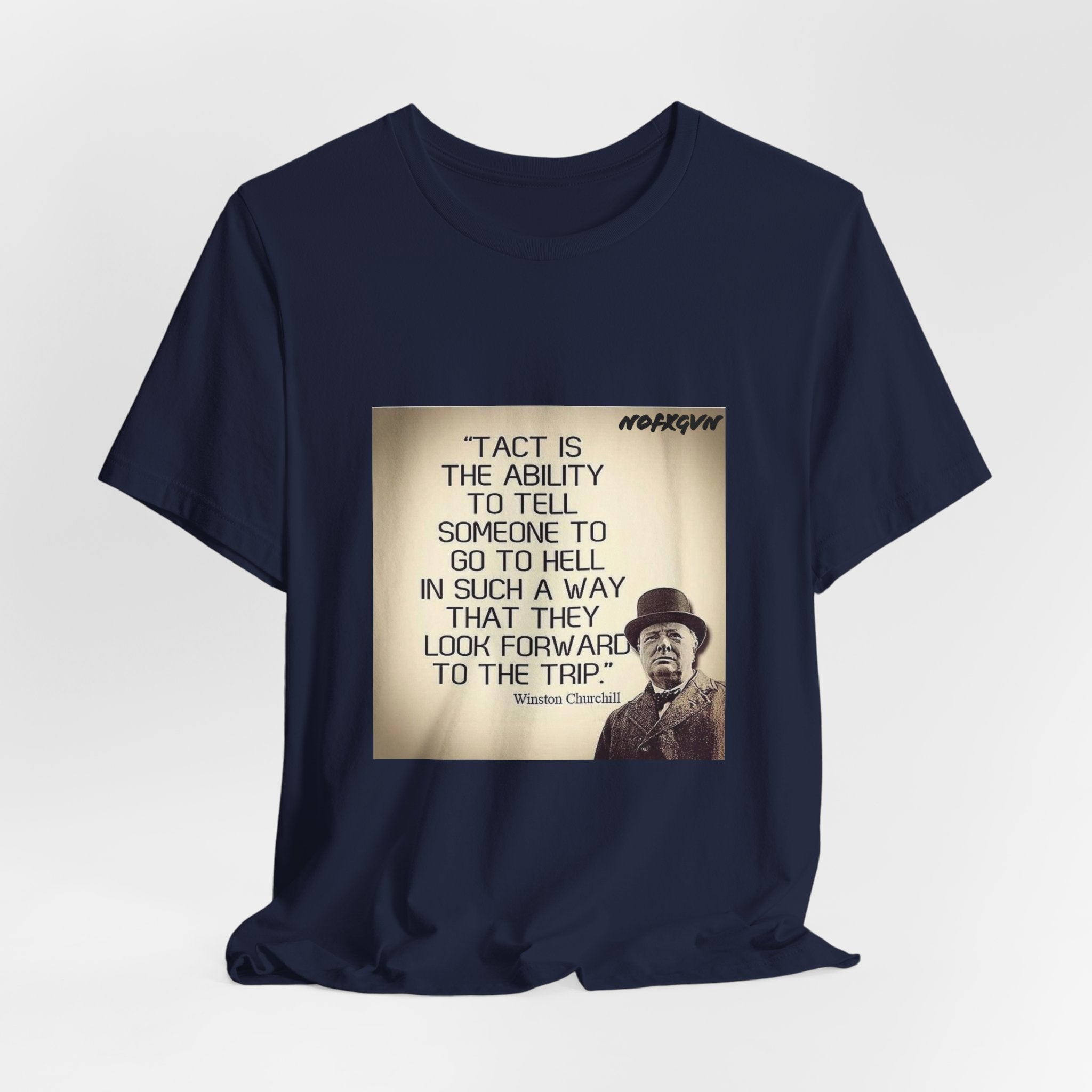 CHURCHILL Quote Tee in Navy | NOFXGVN