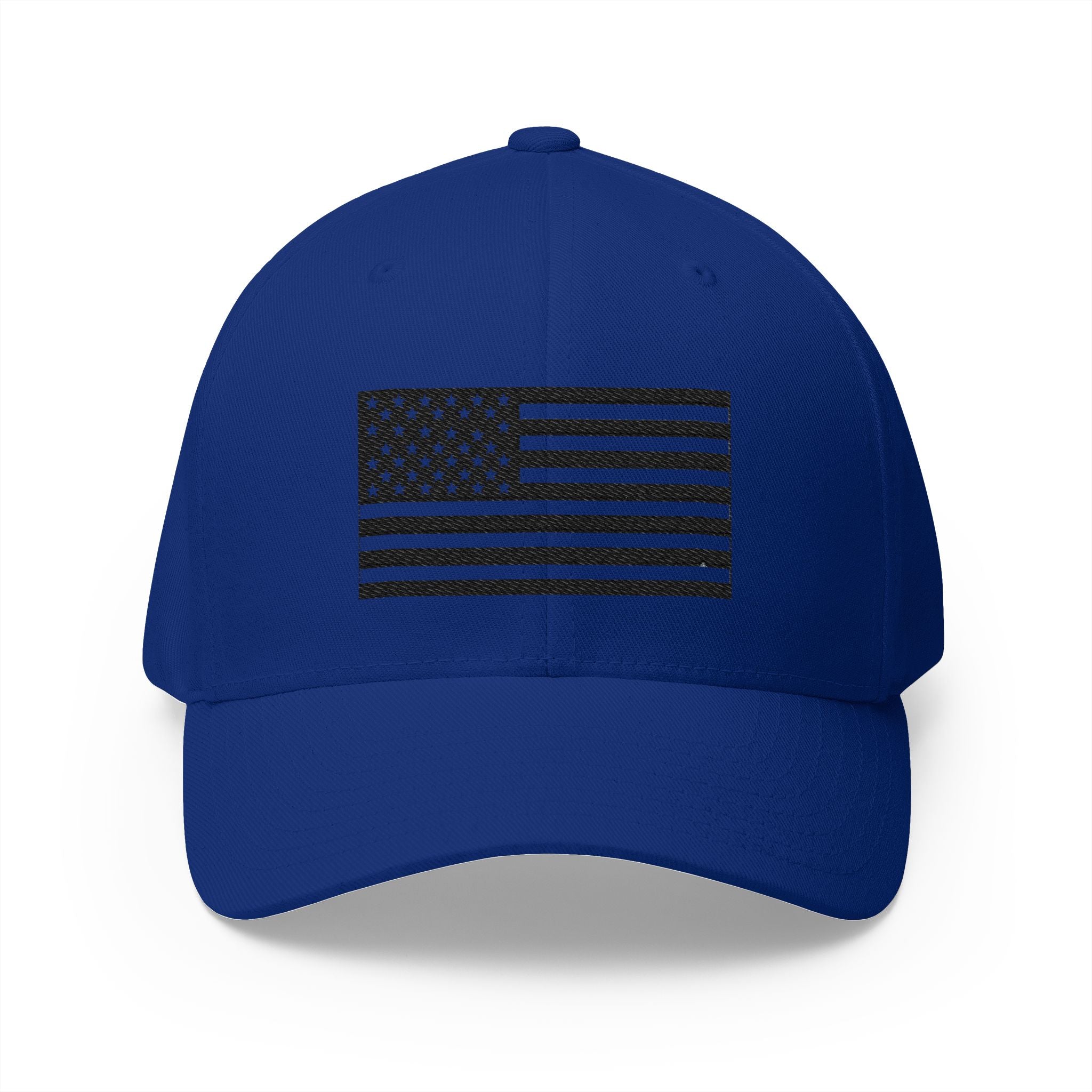 Embroidered Black & White American Flag Cap in Royal Blue | NOFXGVN