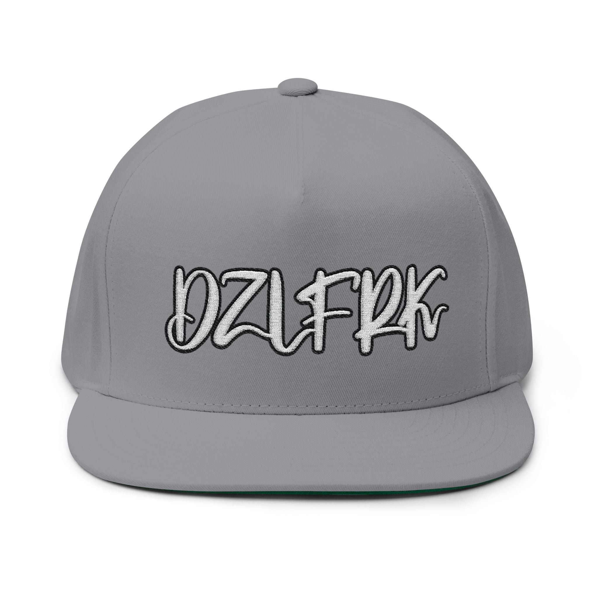 DZLFRK Script Logo Flat Bill Cap | Embroidered Snapback