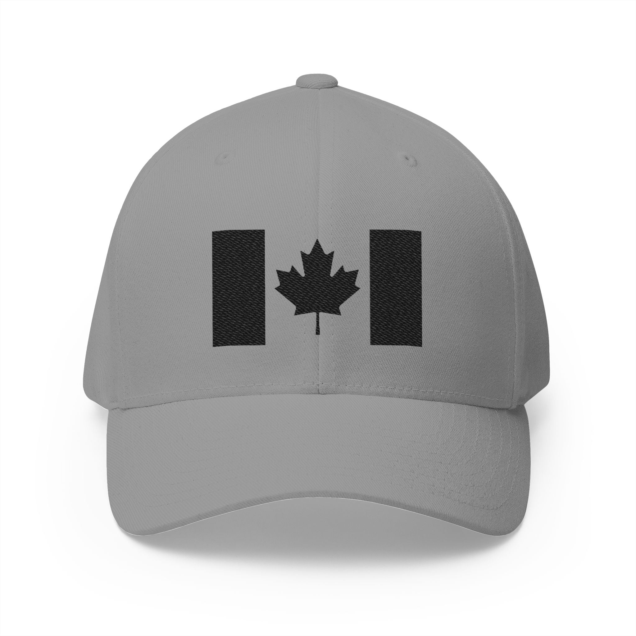 Embroidered Canadian Flag Flex-Fit Cap in Grey | NOFXGVN