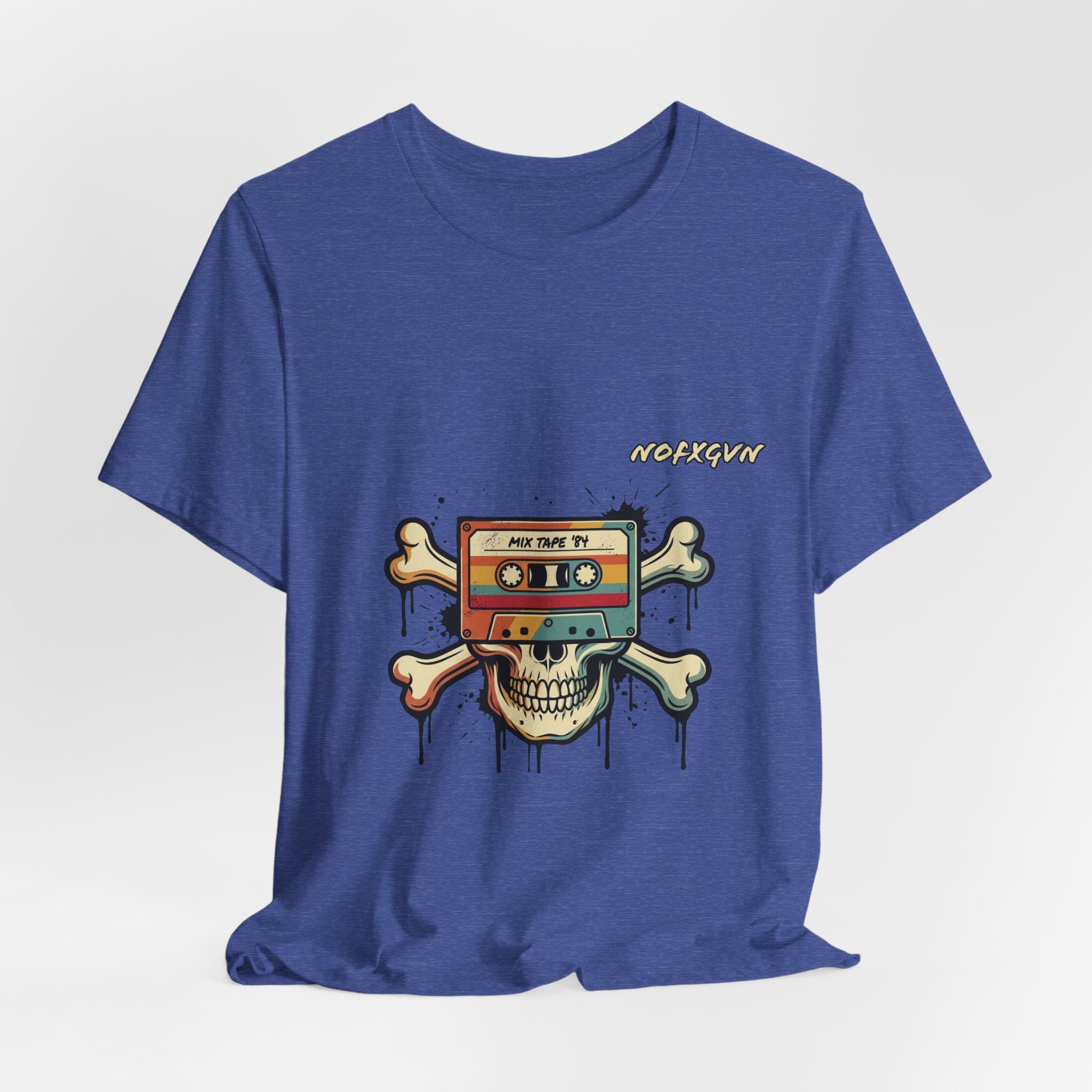 Retro Pirate Music T-Shirt in Heather True Royal | NOFXGVN