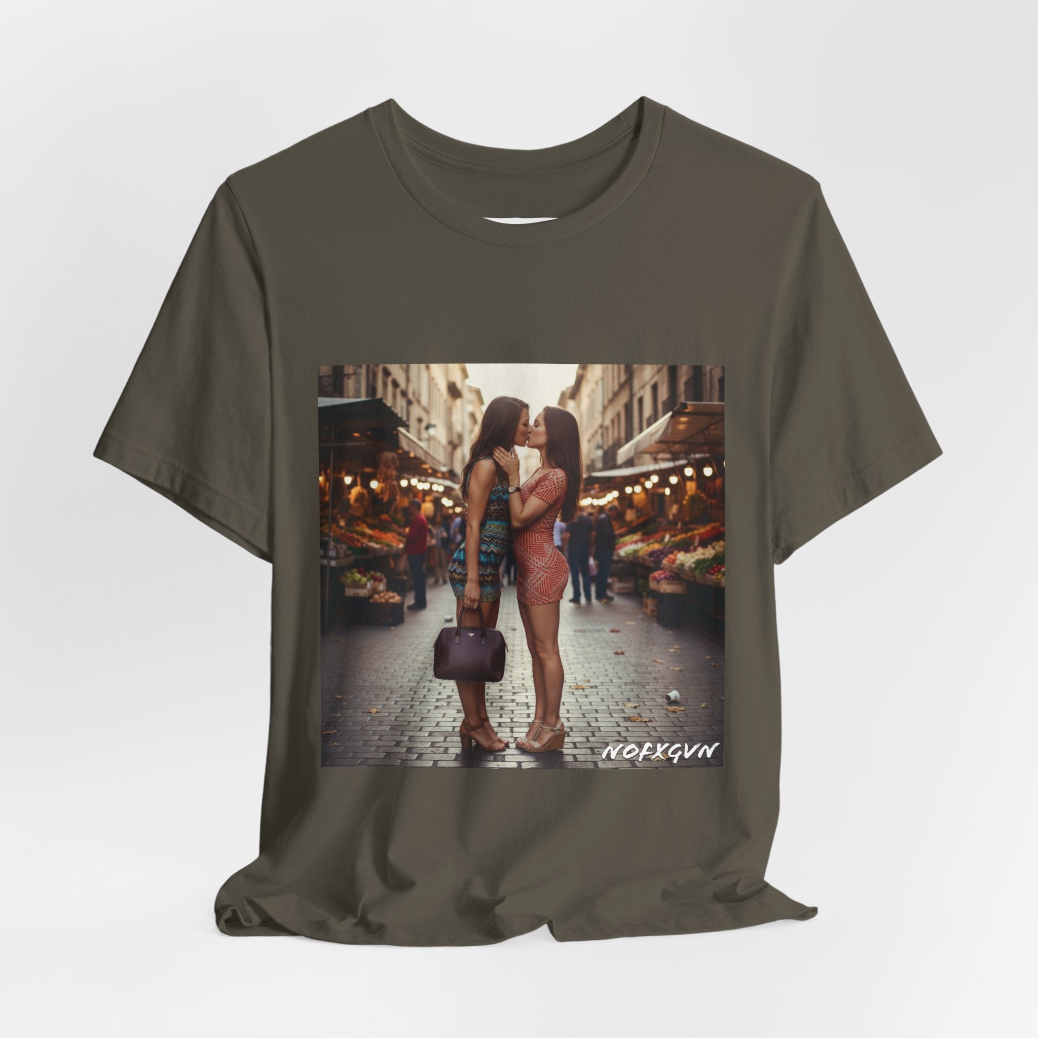 Kissing Chicks Tee in Army | NOFXGVN