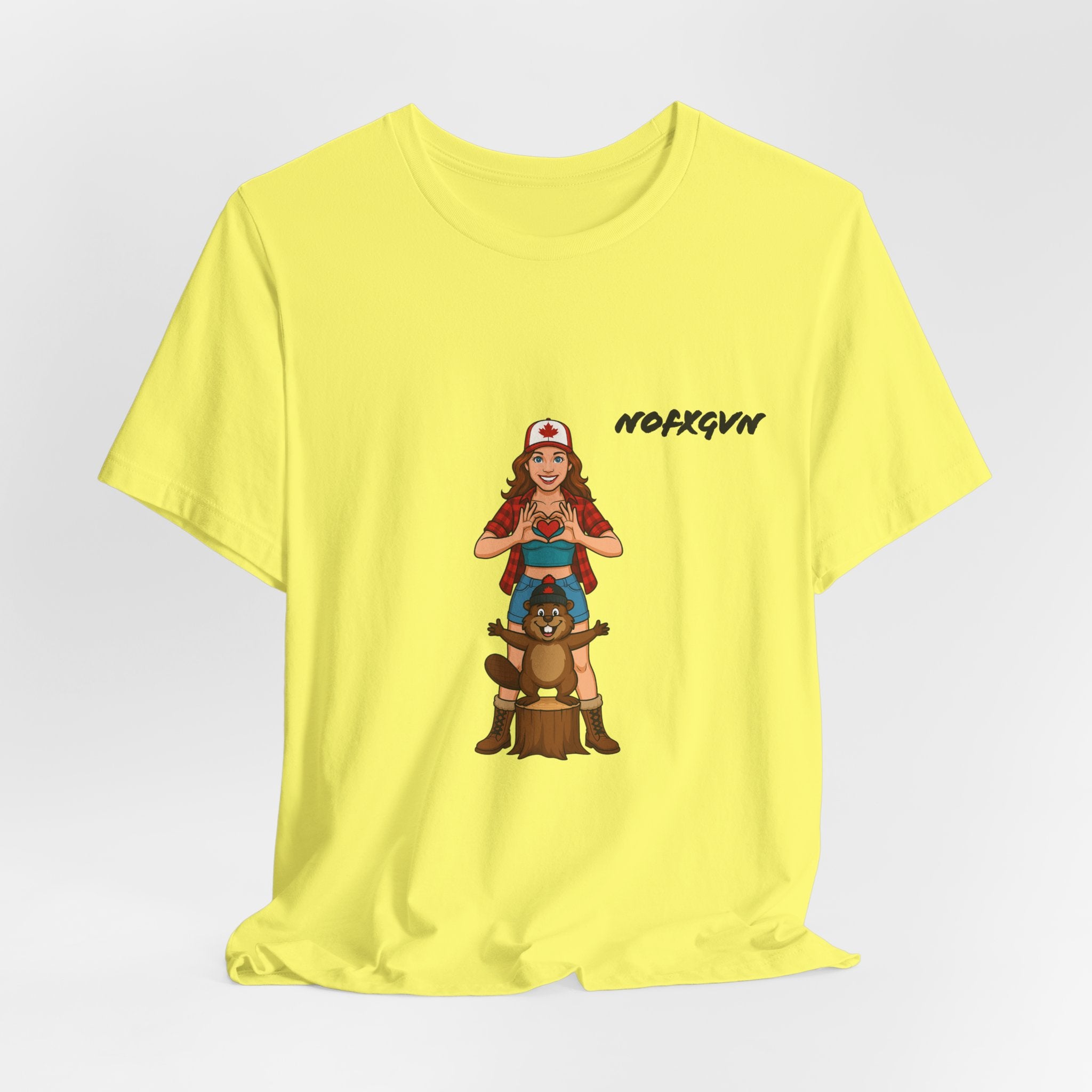 I LOVE CANADIAN BEAVER 2 t-shirt in Yellow | NOFXGVN